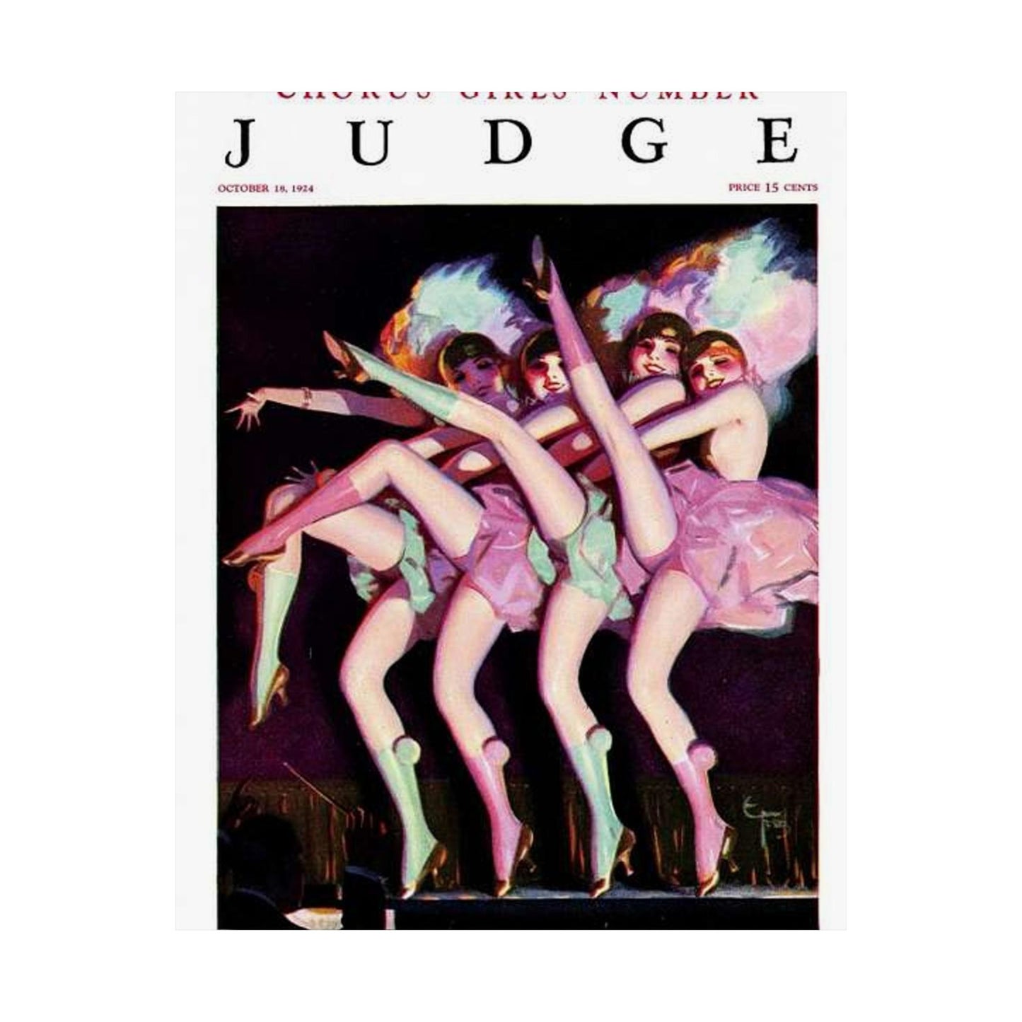 JudgeMagazine18Oct1924 - Art Deco public domain image High Quality Matte Wall Art Poster for Home, Office, Classroom