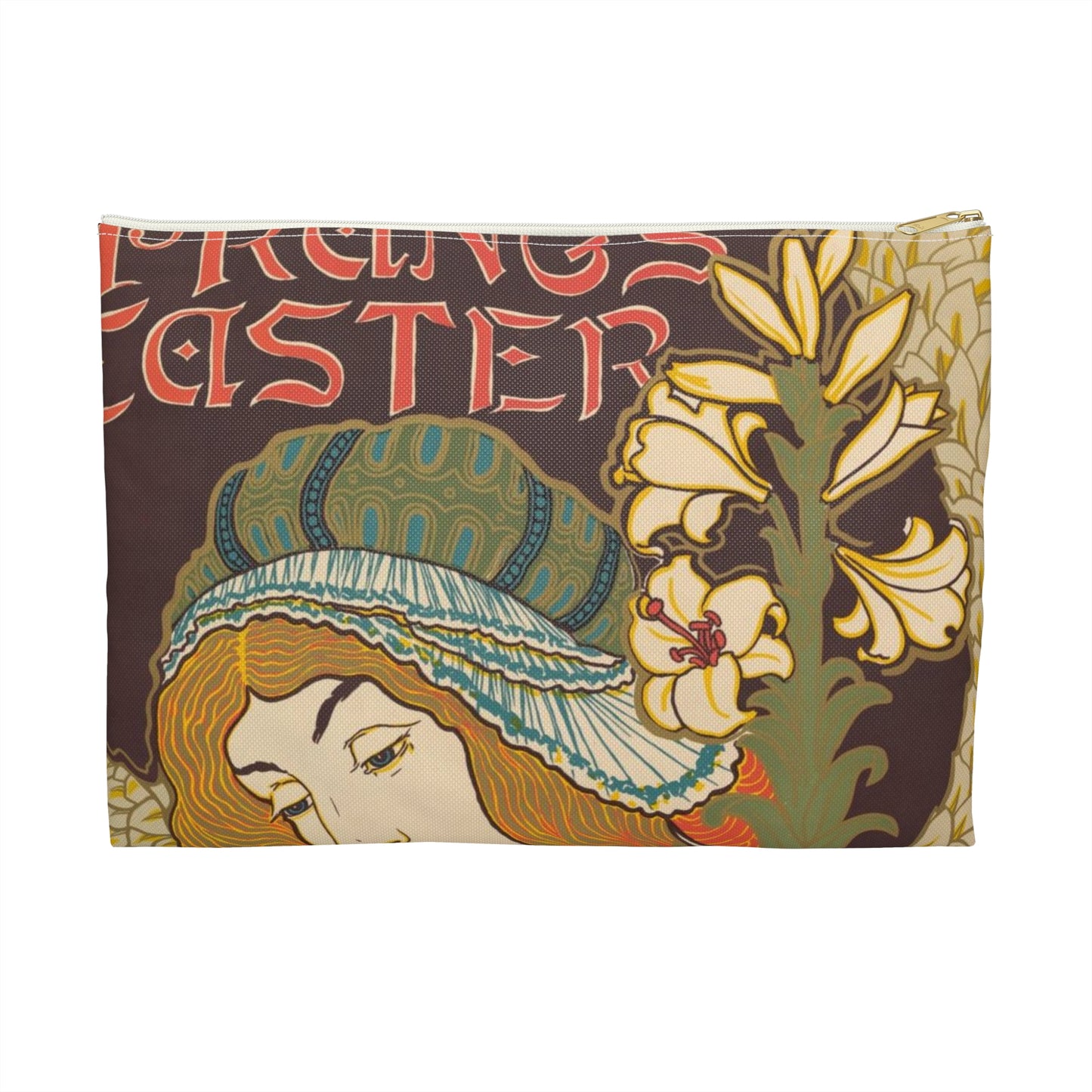 Louis Rhead - Prang's Publications: Easter Large Organizer Pouch with Black Zipper