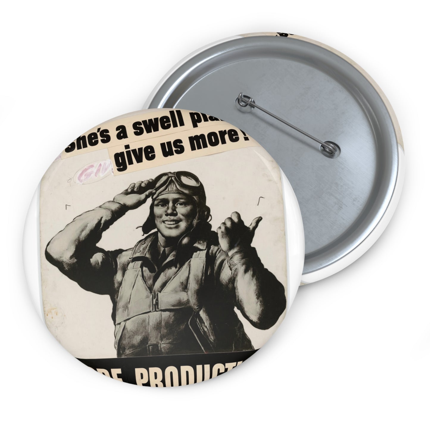 She's a swell plane - give us more!  MORE PRODUCTION [Riggs] Pin Buttons with Crisp Design