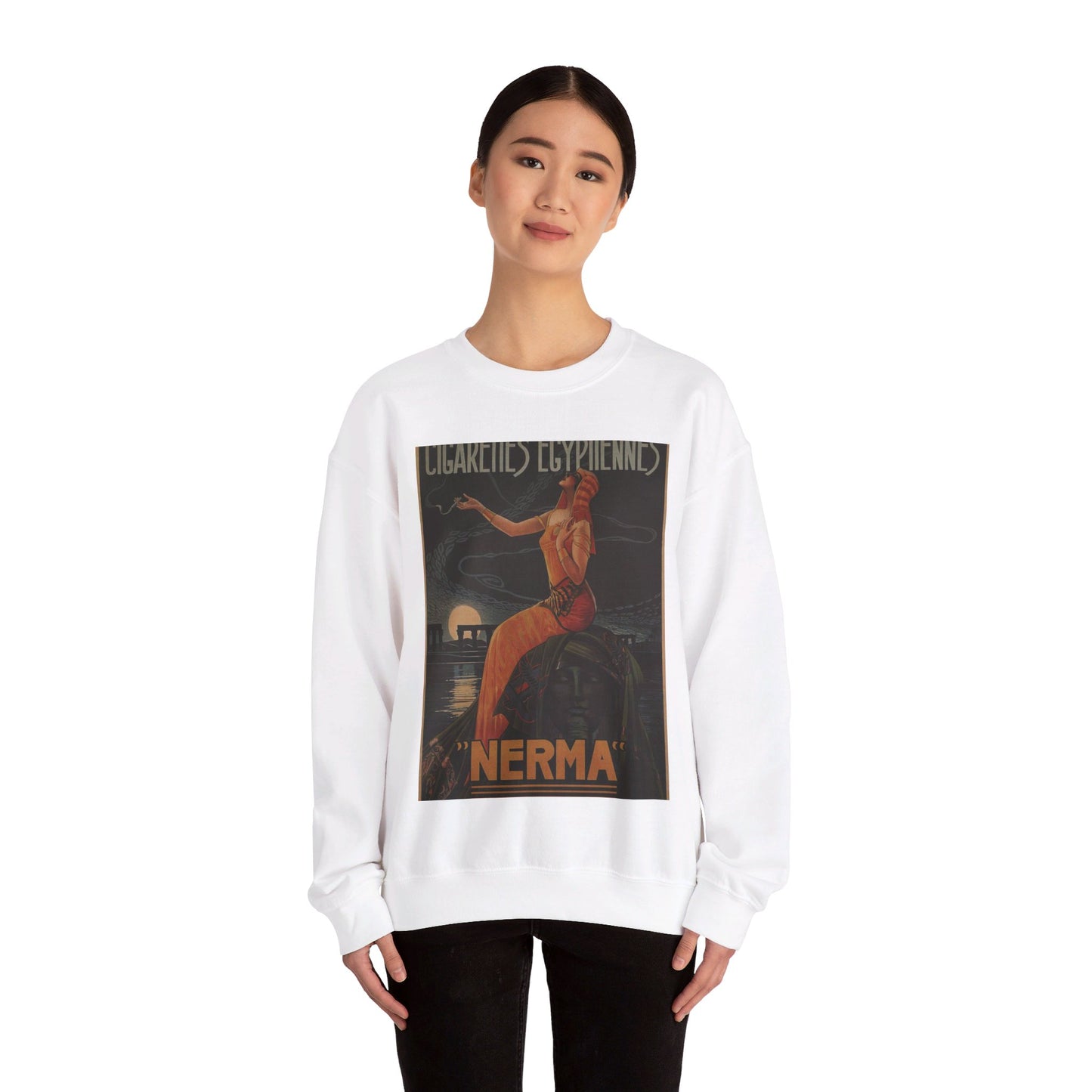 Cigarettes-Egyptiennes-Nerma-Gaspar-Camps-1924 White Heavy Blend Adult Crew Neck SweatShirt