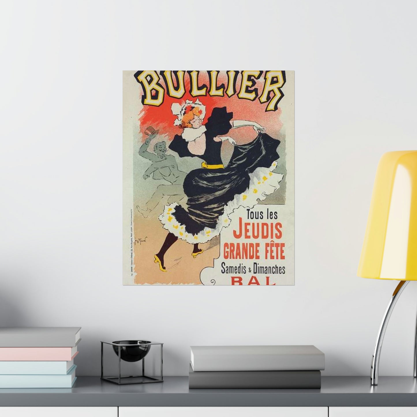 Affiche pour le "Bal Bullier".. Public domain reproduction. High Quality Matte Wall Art Poster for Home, Office, Classroom
