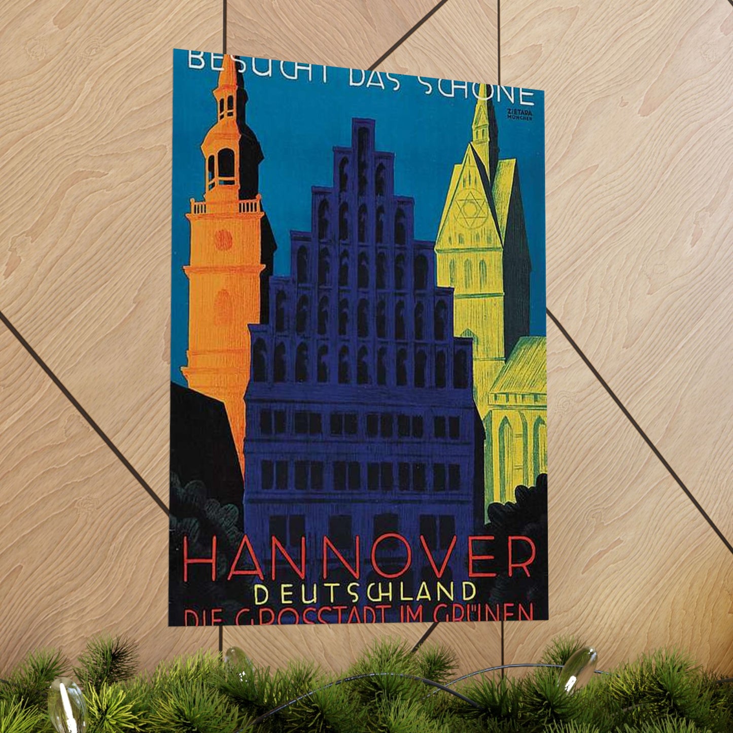 1930 circa Valentin Zietara Plakat Hannover, die Großstadt im Grünen High Quality Matte Wall Art Poster for Home, Office, Classroom