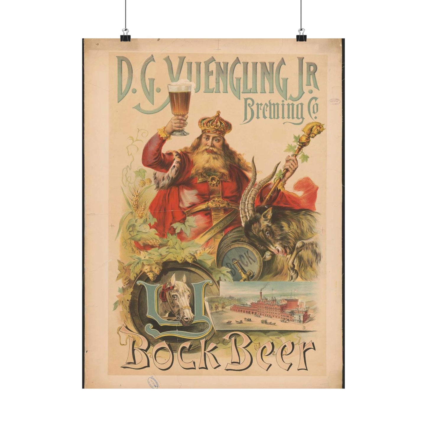 D.G. Yuengling Jr. Brewing Co., bock beer High Quality Matte Wall Art Poster for Home, Office, Classroom