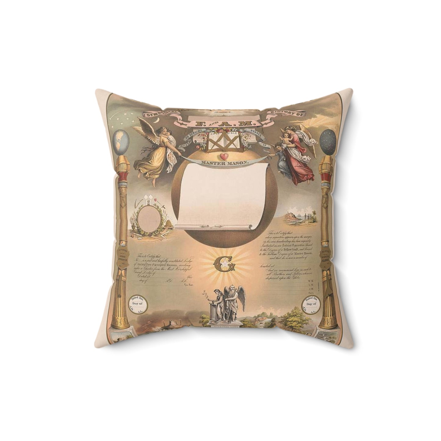 Masonic register and symbolical history of F. and A.M Decorative Accent Square Pillow