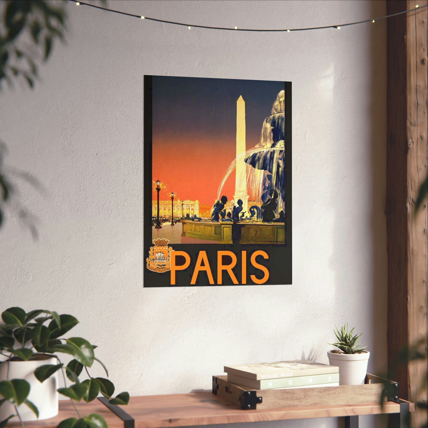 Paris. Vintage Travel Poster. - Art Deco public domain image High Quality Matte Wall Art Poster for Home, Office, Classroom