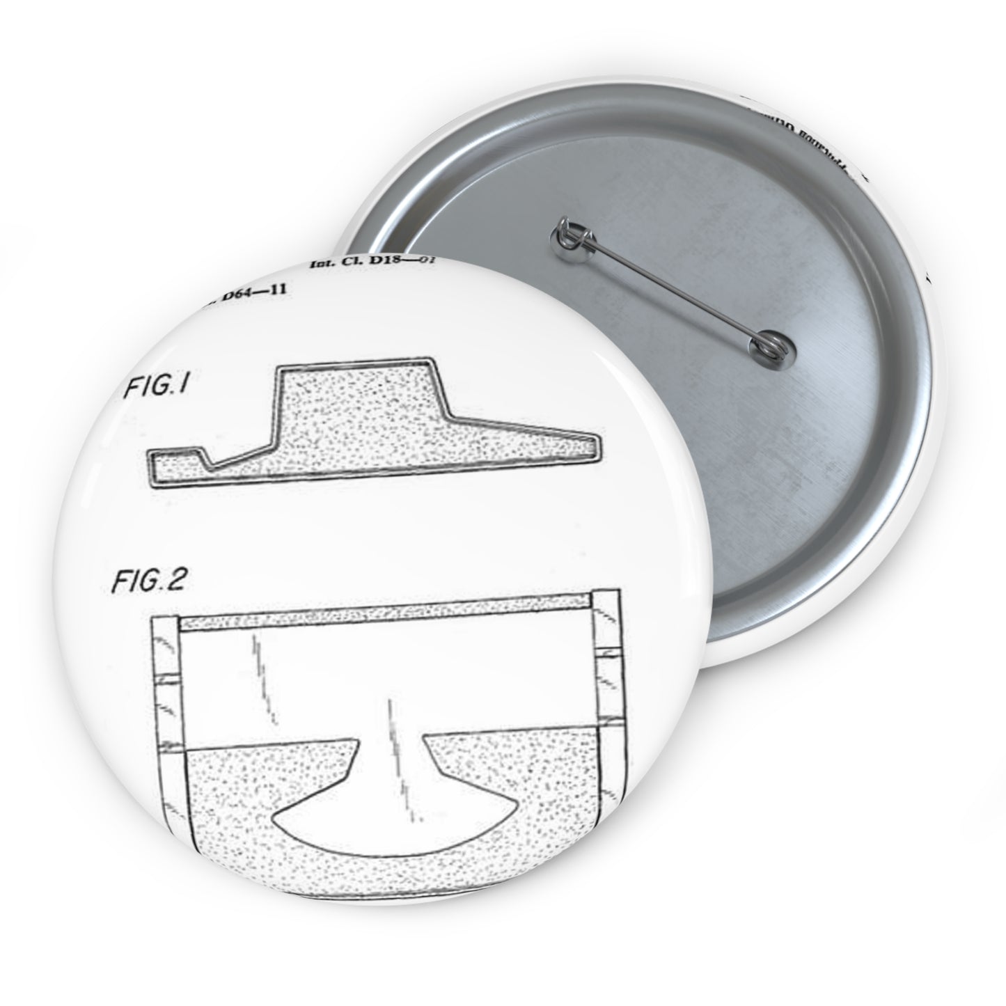 Patent drawing - Olympia-Traveller - . Public domain  image Pin Buttons with Crisp Design