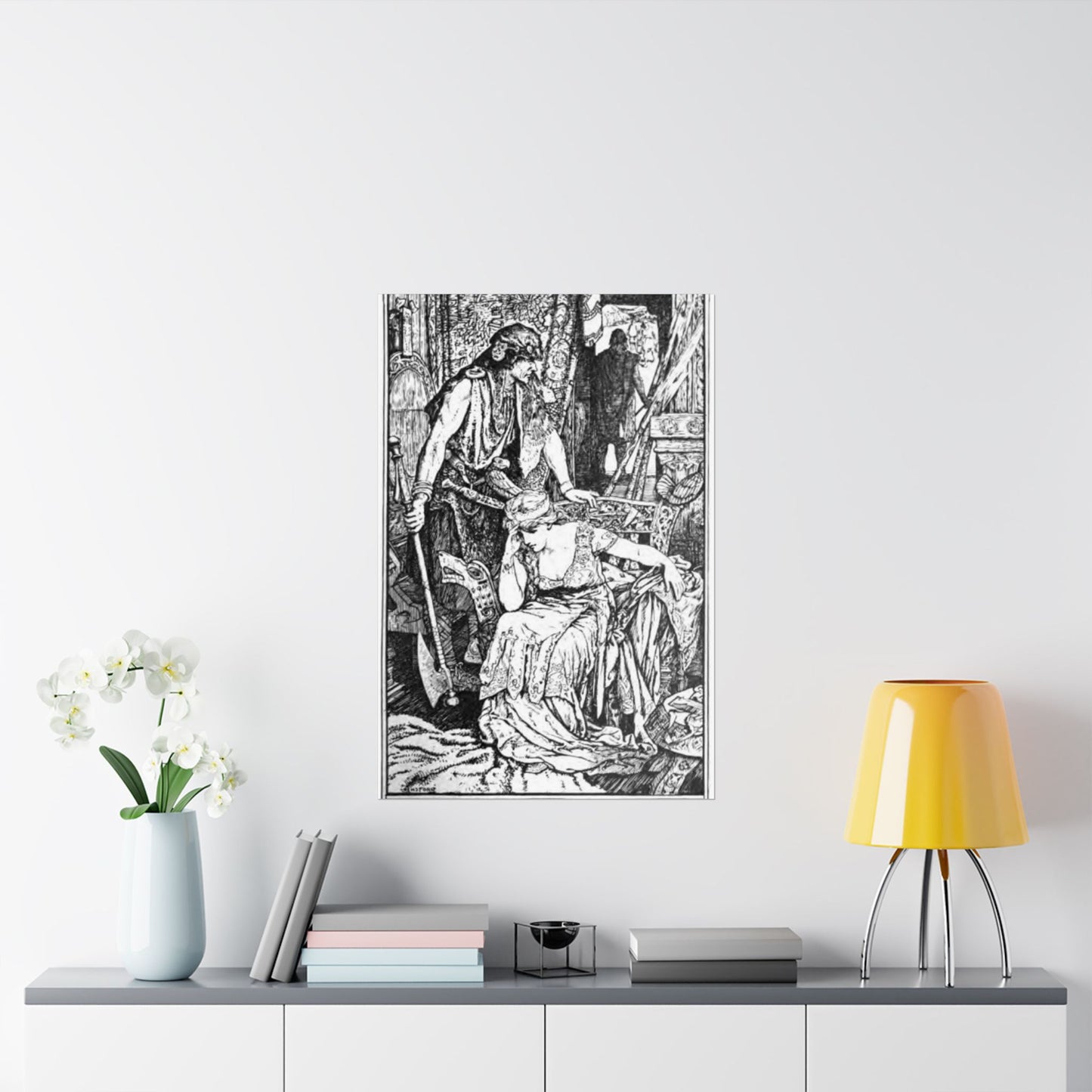 Thiostolf Decides to Slay Glum - Art nouveau public domain image High Quality Matte Wall Art Poster for Home, Office, Classroom