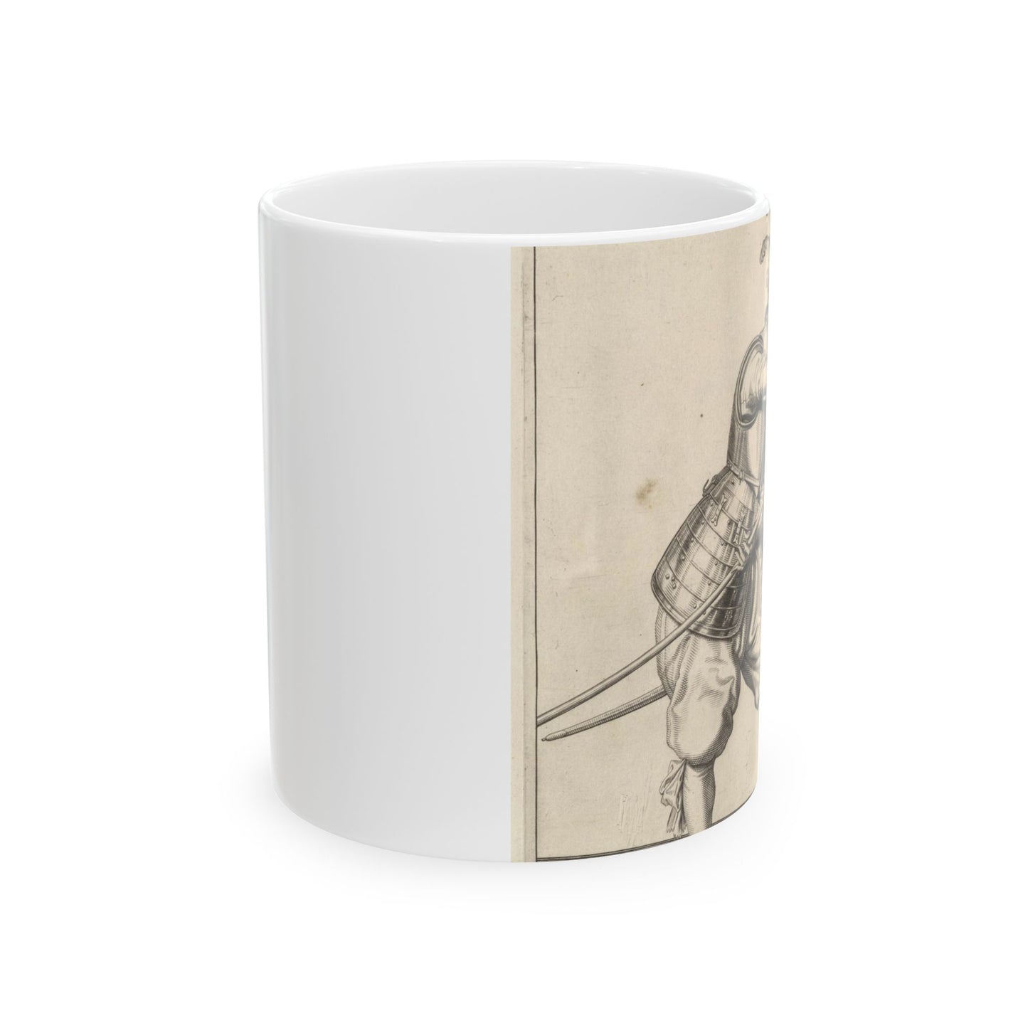 A soldier sliding his right hand along the training-pike, from the Lansquenets series, plate 22, in Wapenhandelinghe van Roers Musquetten Ende Spiessen (The Exercise of Arms) Beautiful Novelty Ceramic Coffee Mug 11oz