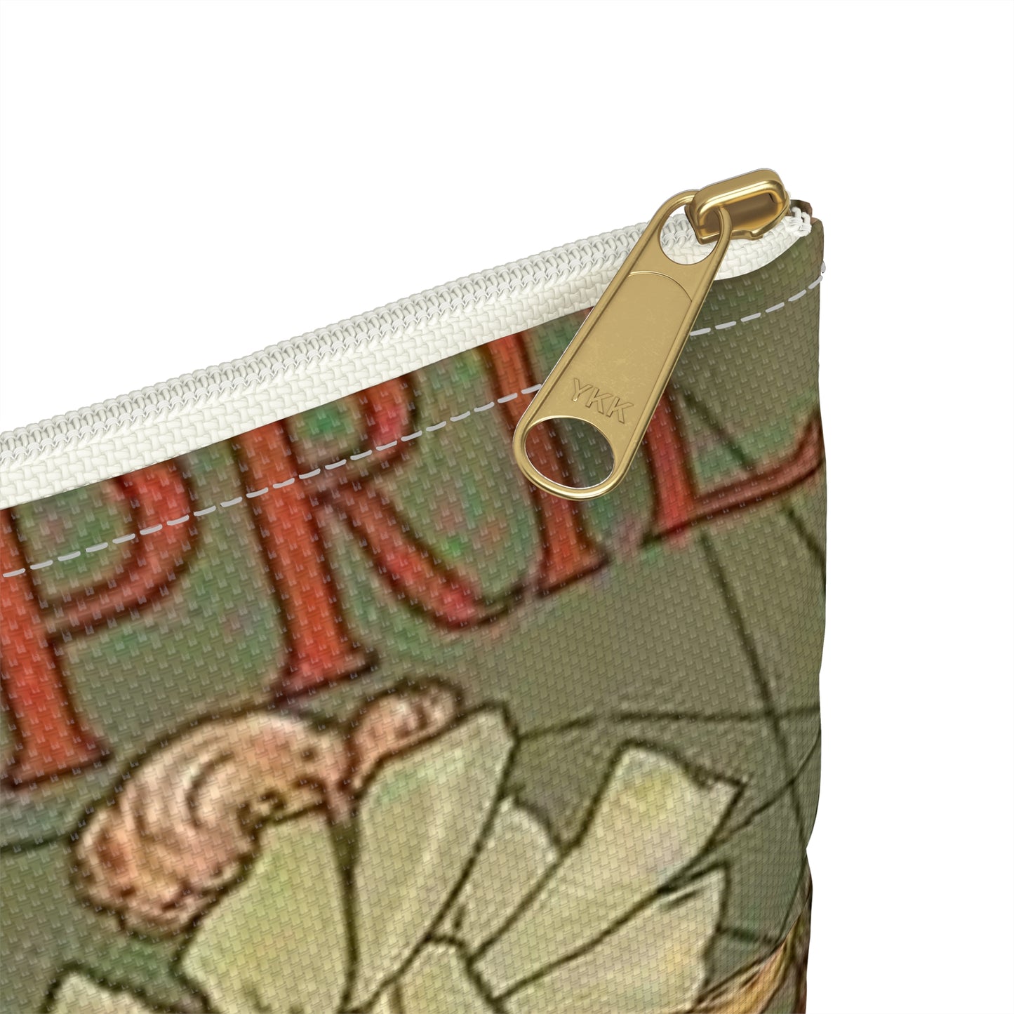 April, Art Nouveau Poster - Art nouveau public domain poster Large Organizer Pouch with Black Zipper