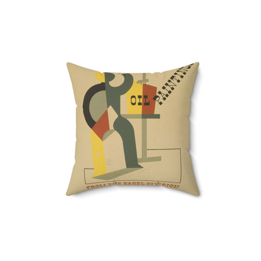 Exhibition Oil paintings from the easel division : N.Y.C. WPA Art Project, Work Projects Administration. Decorative Accent Square Pillow