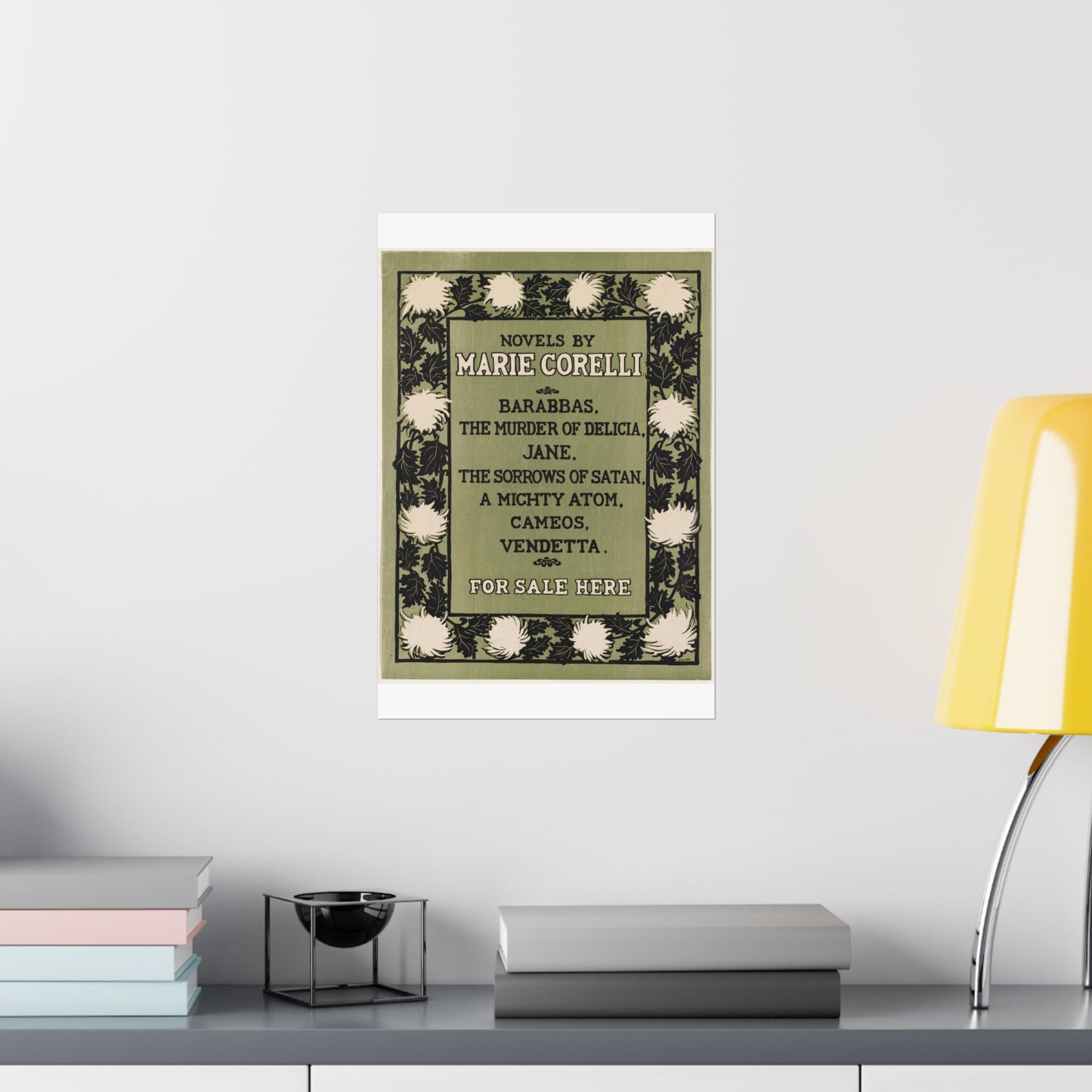 Novels by Marie Corelli, Art Nouveau poster High Quality Matte Wall Art Poster for Home, Office, Classroom