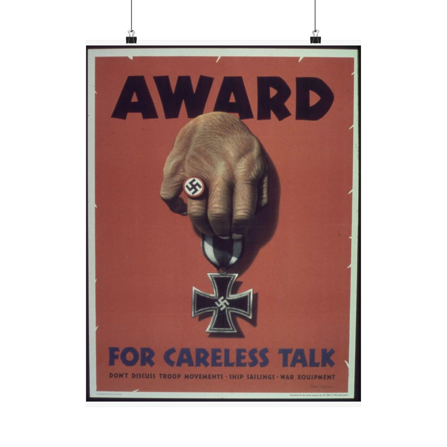 "Award for careless talk" - NARA - 513602 High Quality Matte Wall Art Poster for Home, Office, Classroom