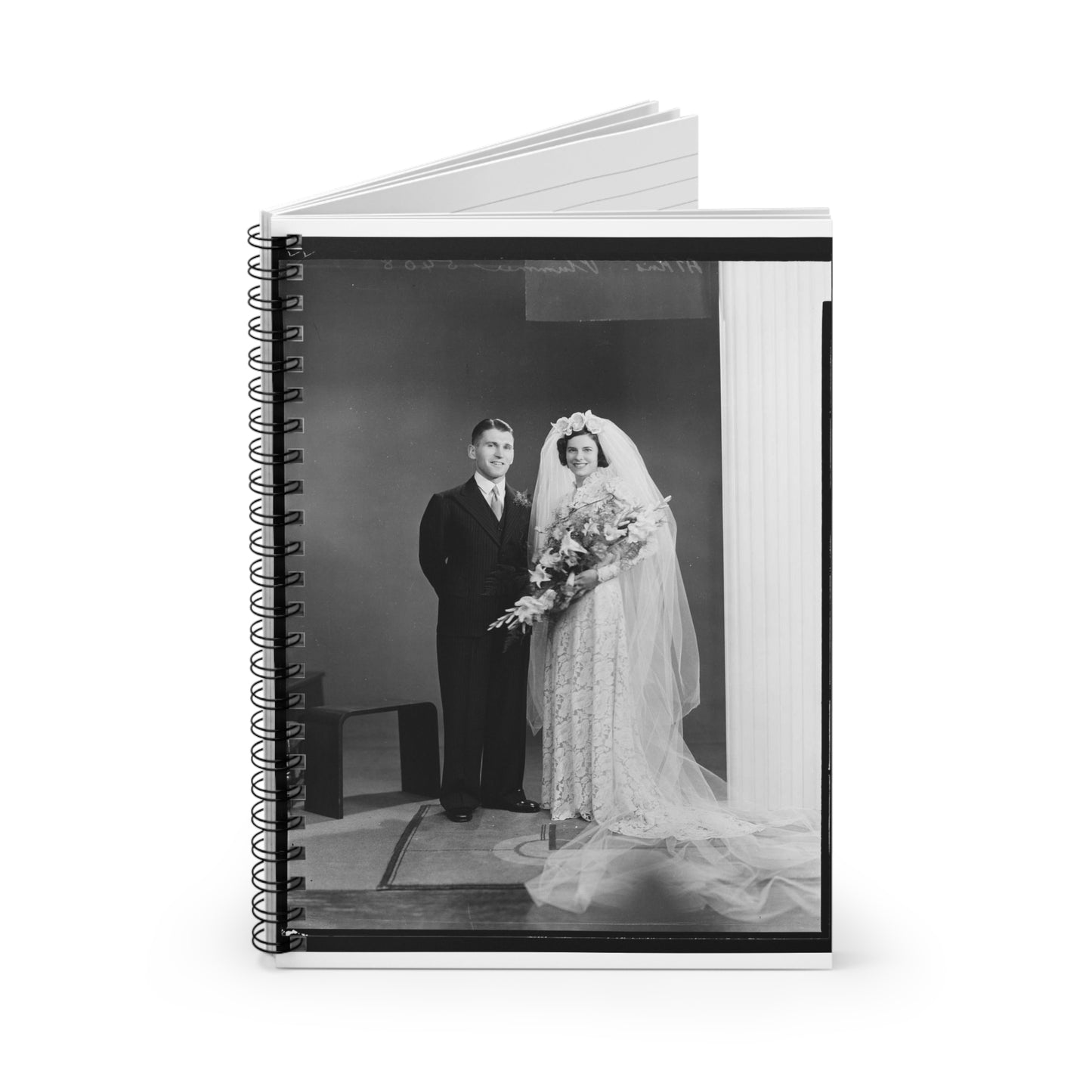 Atkins-Plummer wedding: the bride and groom Spiral Bound Ruled Notebook with Printed Cover