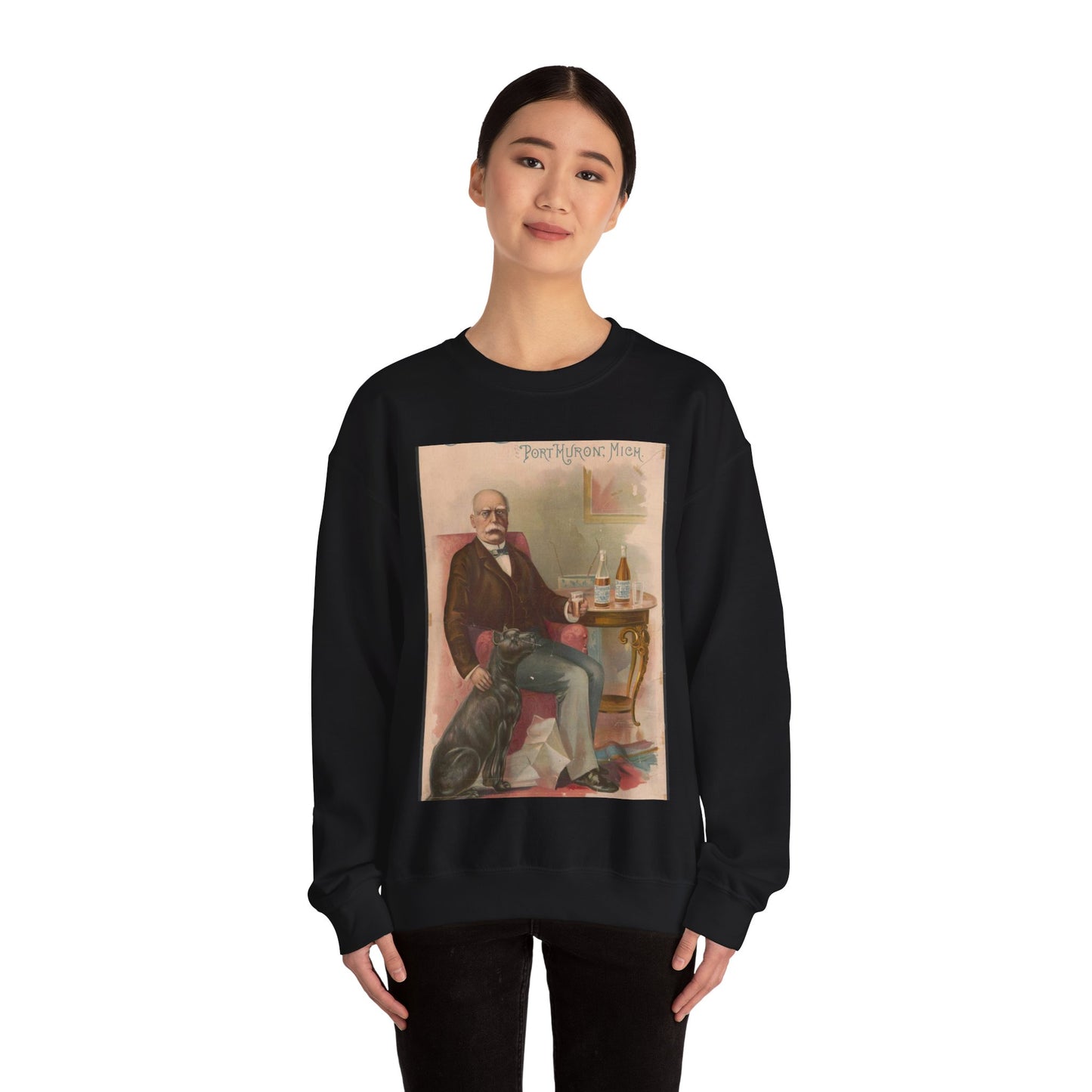 The C. Kern brewing co., Port Huron, Mich., Bismarck table beer Black Heavy Blend Adult Crew Neck SweatShirt