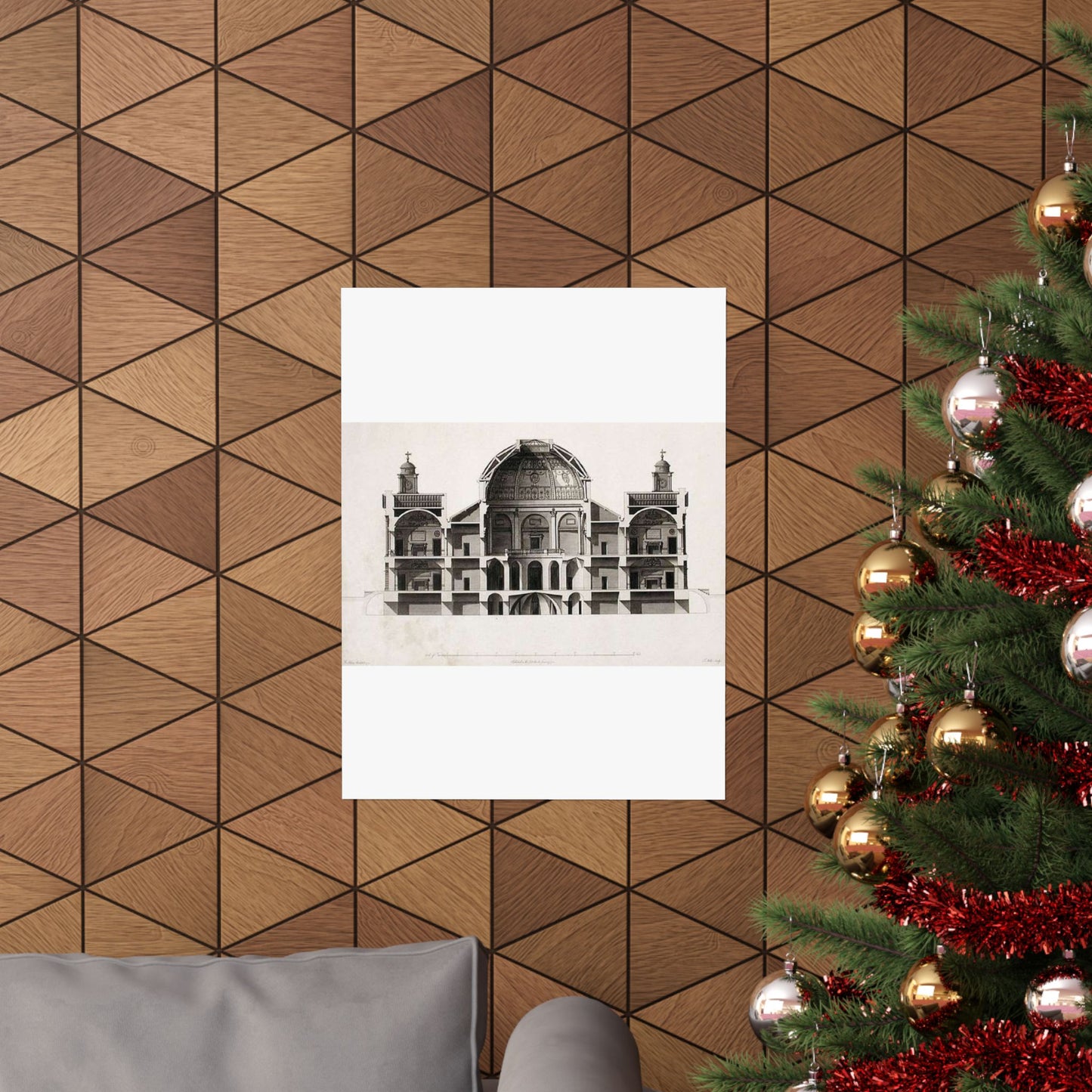 Register House cross section - Public domain architectural drawing High Quality Matte Wall Art Poster for Home, Office, Classroom