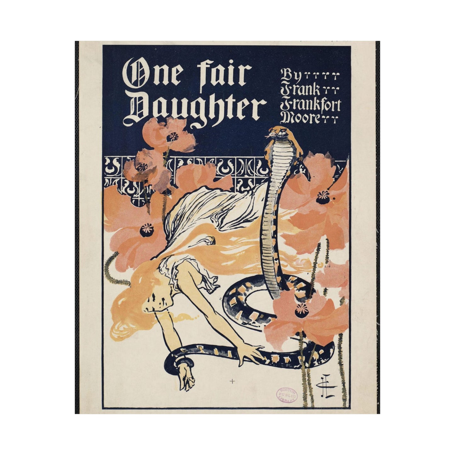 One fair daughter, by Frank Frankfort Moore High Quality Matte Wall Art Poster for Home, Office, Classroom