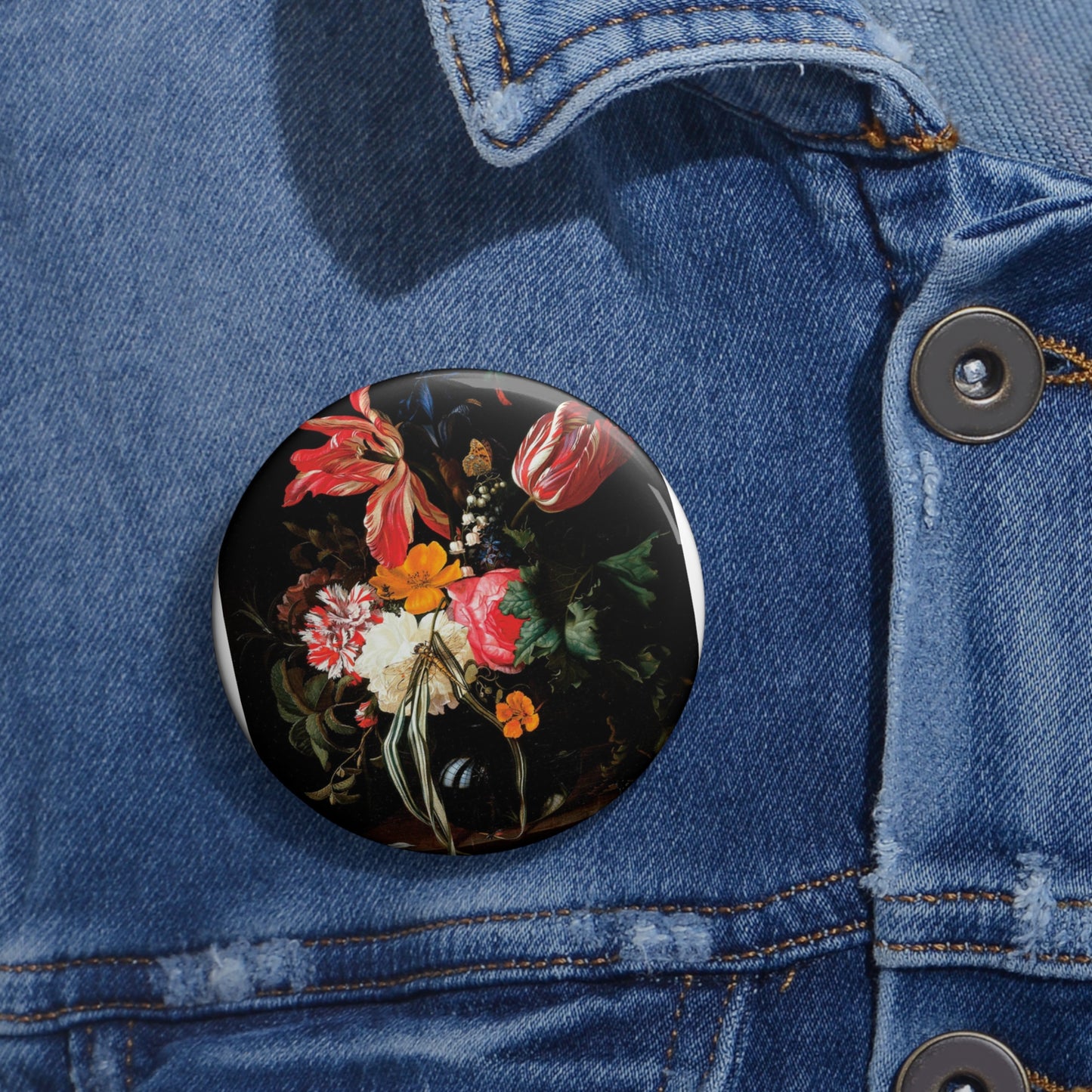 Maria van Oosterwijck - Flower Still Life - Google Art Project Pin Buttons with Crisp Design