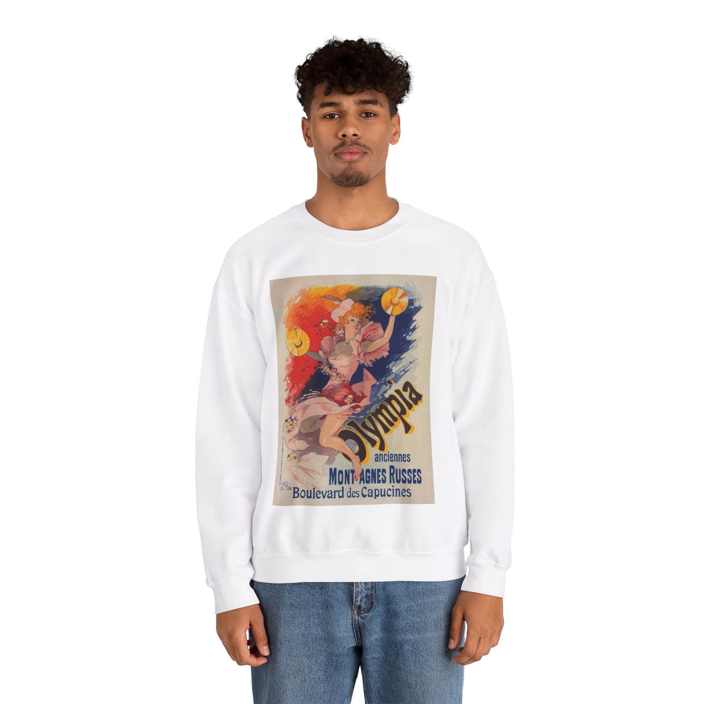 Affiche pour "Olympia". - Art nouveau public domain poster White Heavy Blend Adult Crew Neck SweatShirt