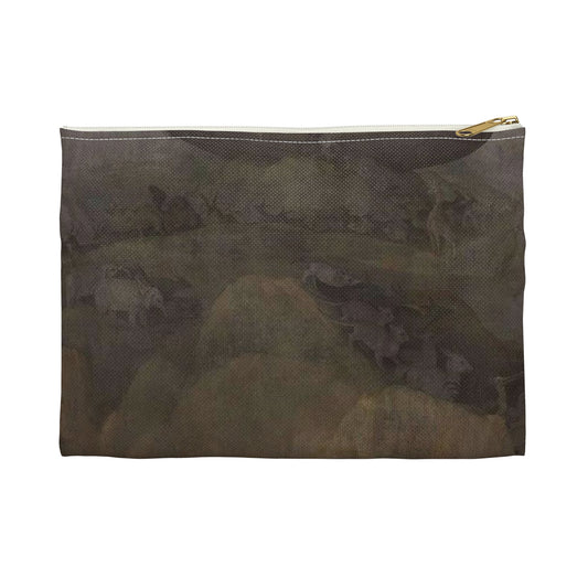 Hieronymus Bosch - The Hell and the Flood P2 Large Organizer Pouch with Black Zipper