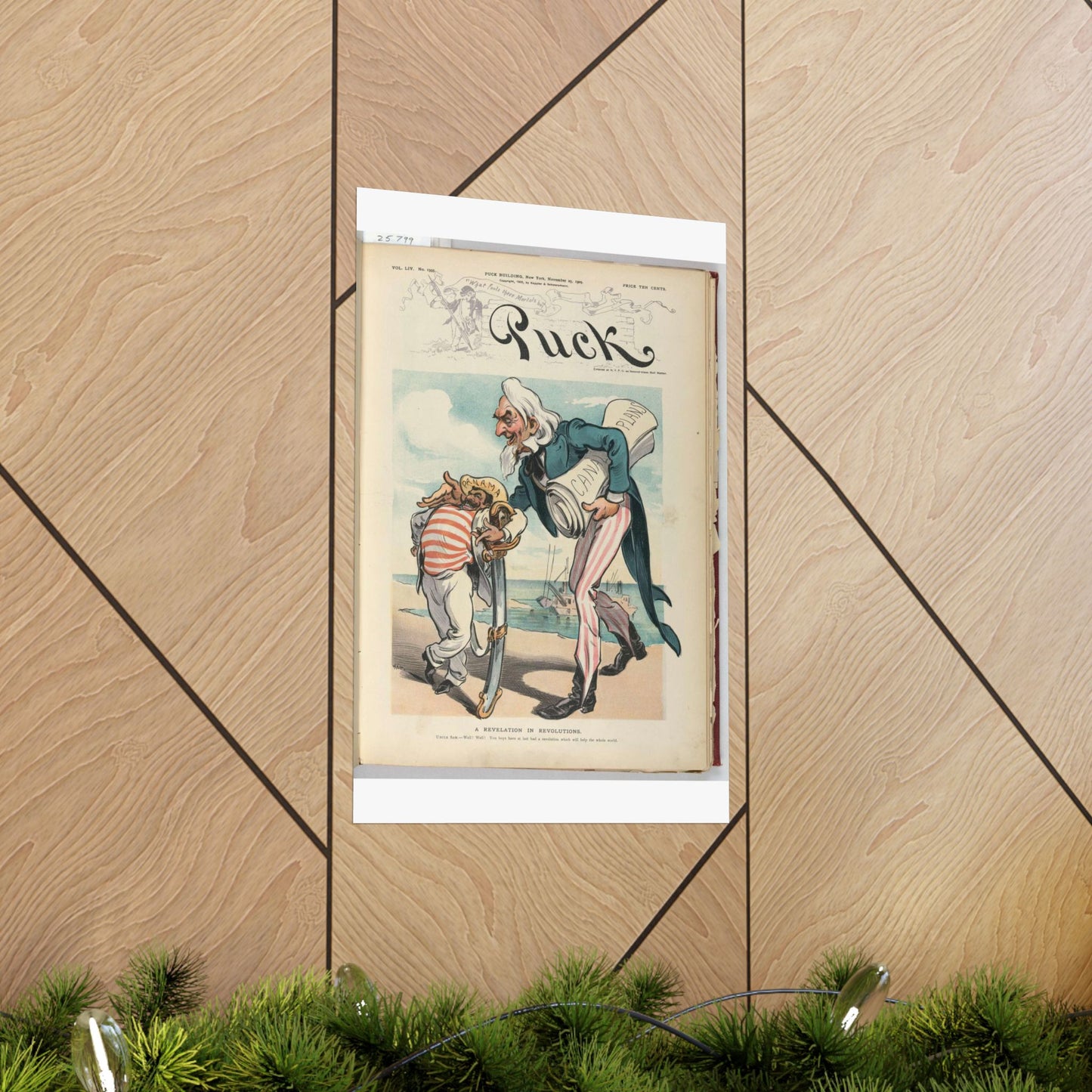 Puck magazine cover - A revelation in revolutions / Kep. High Quality Matte Wall Art Poster for Home, Office, Classroom