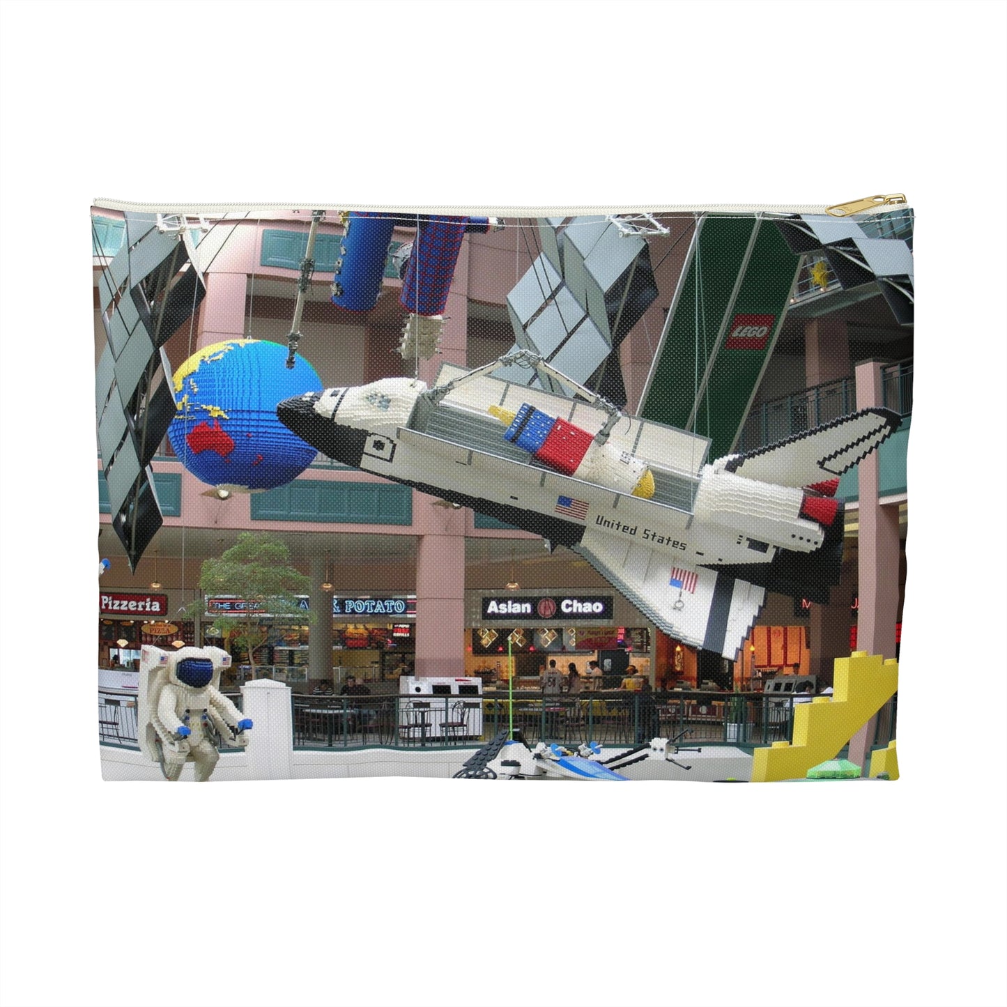 Grand Rounds Scenic Byway - Huge Lego Spaceship in the Mall of America Large Organizer Pouch with Black Zipper