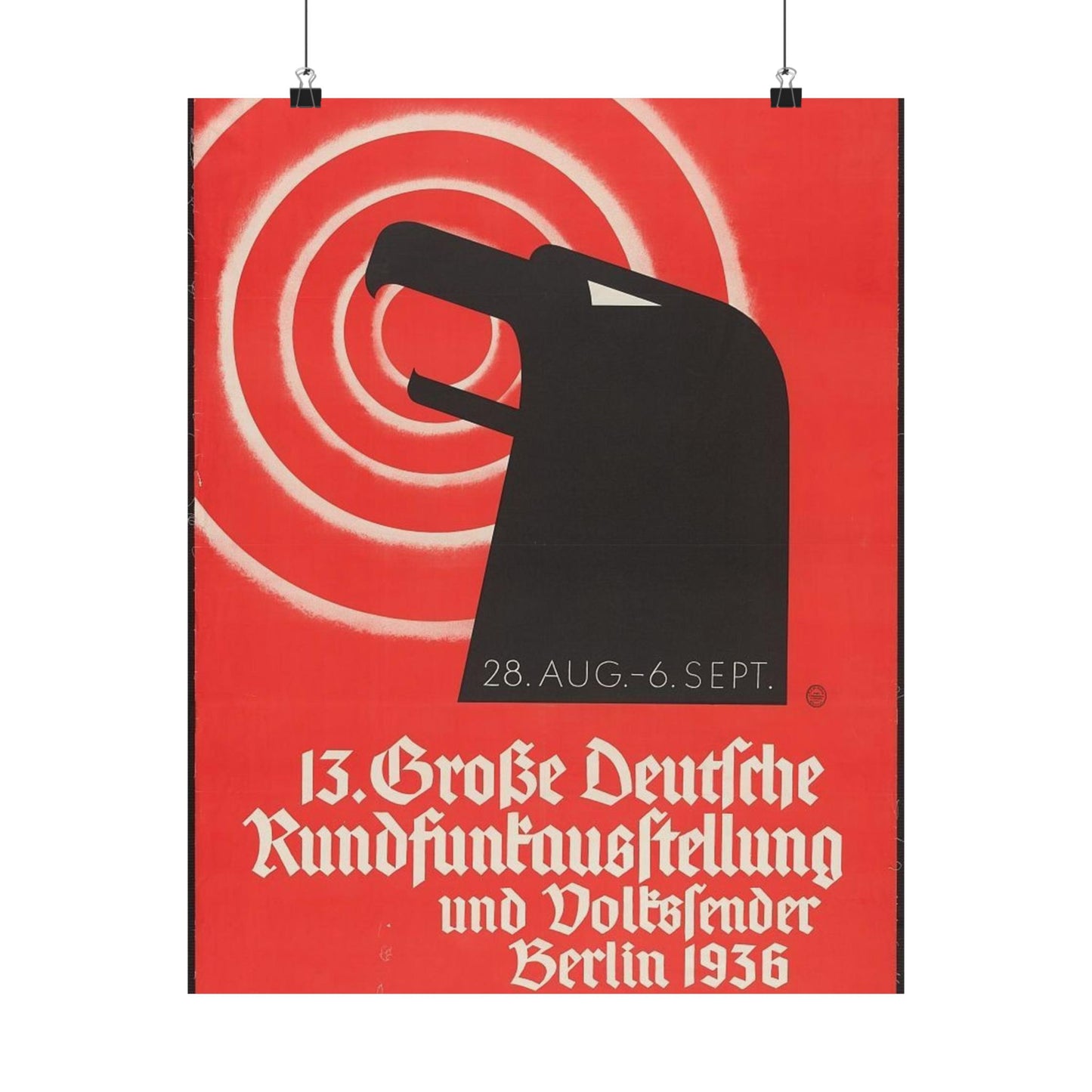 13 Grosse deutsche Rundfunkausstellung und Volkssender, Berlin 1936 / Riemer. High Quality Matte Wall Art Poster for Home, Office, Classroom