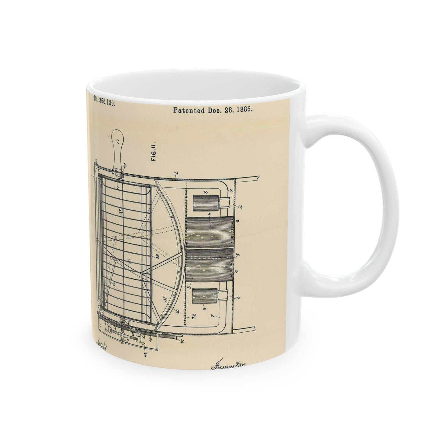 Patent Case File No. 355,139, Dish Washing Machine, Inventor Josephine G. Cochran - DPLA - 1a806ea5879c9a272713bca02da1a760 (page 56) Beautiful Novelty Ceramic Coffee Mug 11oz