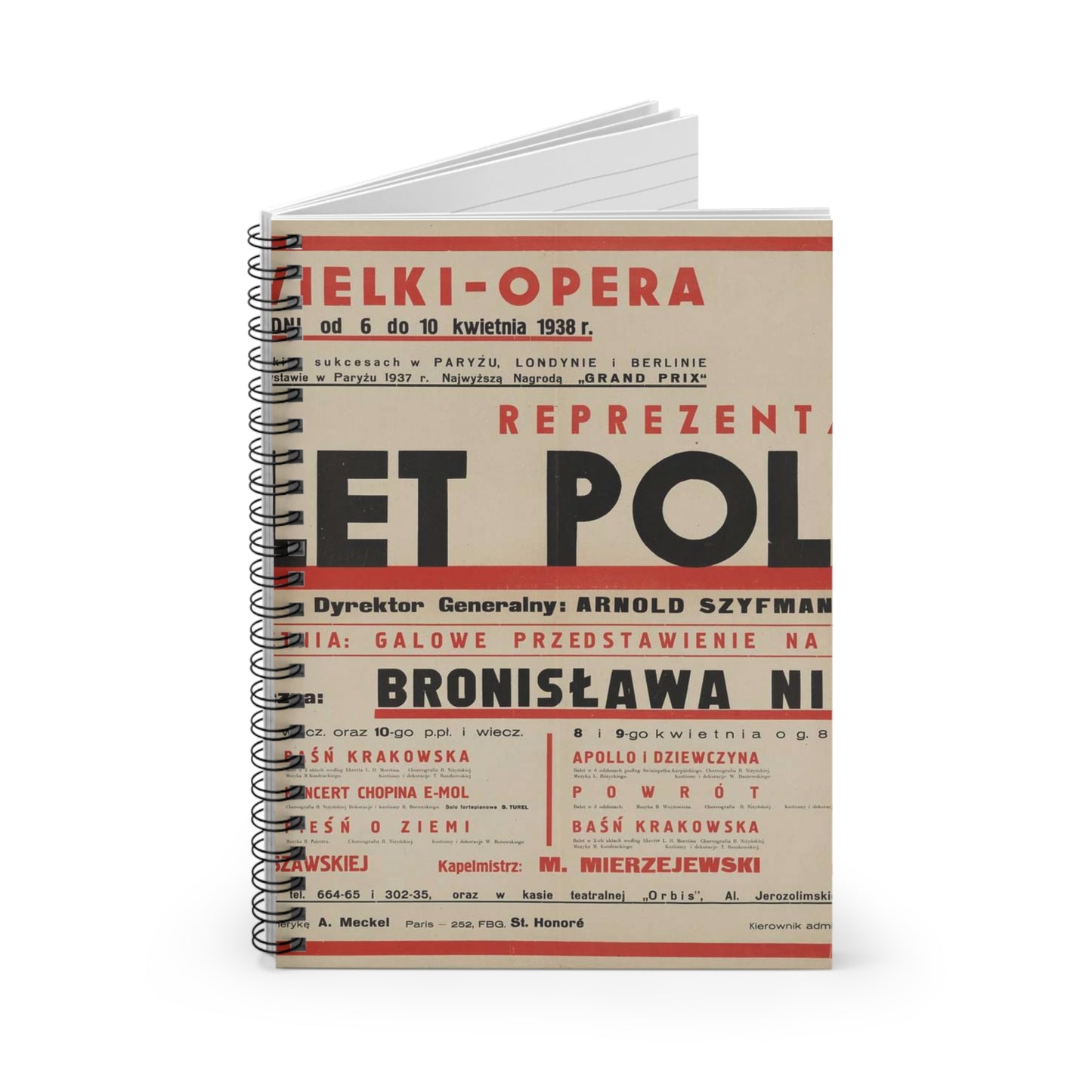 Balet Polski [2] Spiral Bound Ruled Notebook with Printed Cover