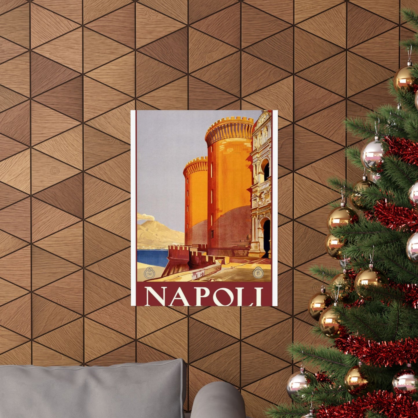 Napoli. Vintage Travel Poster., Italy High Quality Matte Wall Art Poster for Home, Office, Classroom