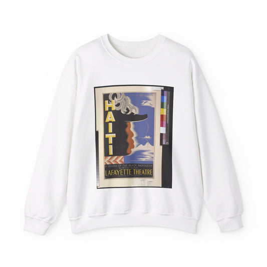 Haiti, a drama of the black Napoleon, by William Du Bois, Lafayette Theatre White Heavy Blend Adult Crew Neck SweatShirt