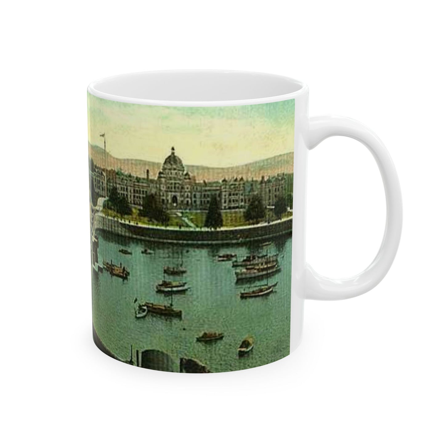 Empress Hotel and Parliament Buildings by the harbor in Victoria, British Columbia, between 1903 and 1913 (AL+CA 2080) Beautiful Novelty Ceramic Coffee Mug 11oz