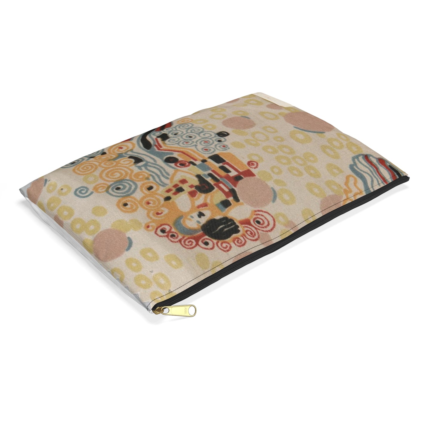 Textile sample - Public domain dedication image Large Organizer Pouch with Black Zipper