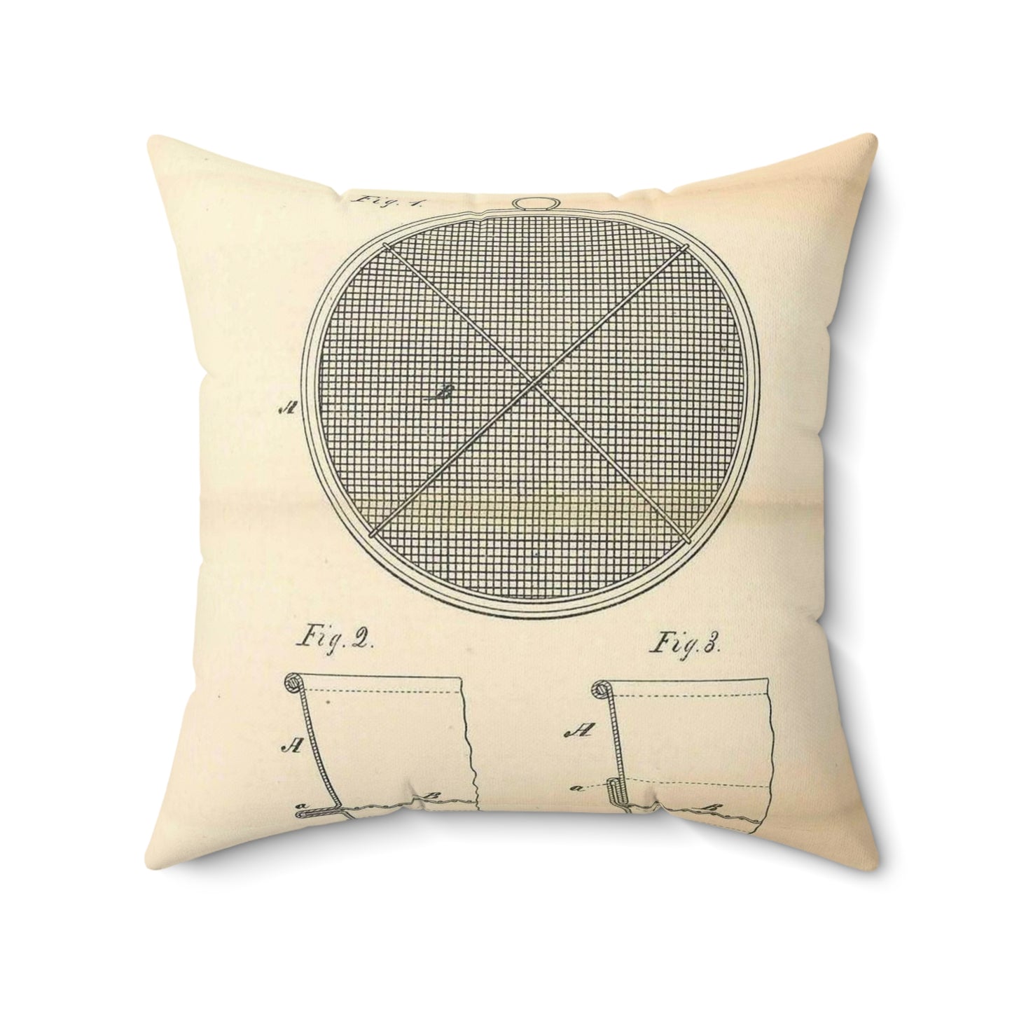 Patent Case File No. 145,924, Improvement in Sieves, Inventor- George Wright. - DPLA - a7a17ded40bdce4ed8e081156174bb00 (page 16) Decorative Accent Square Pillow