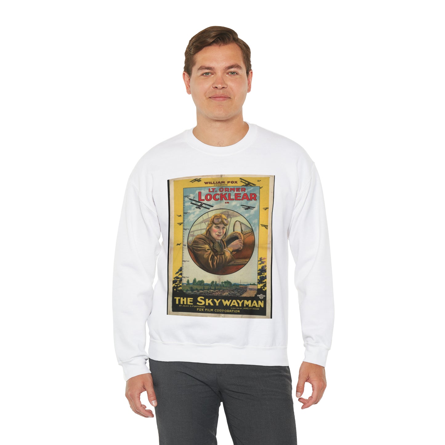 William Fox presents Lt. Ormer Locklear in The skywalker White Heavy Blend Adult Crew Neck SweatShirt