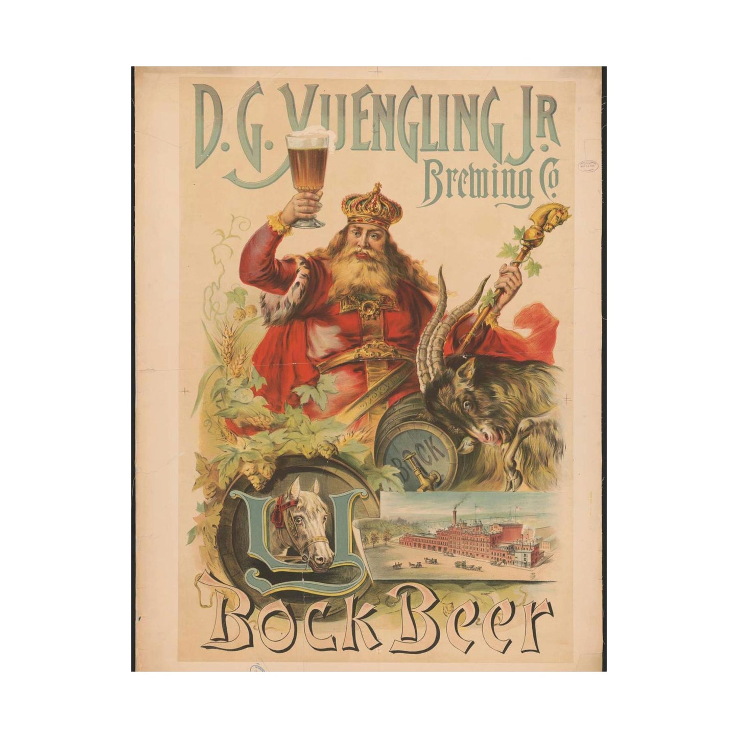 D.G. Yuengling Jr. Brewing Co., bock beer High Quality Matte Wall Art Poster for Home, Office, Classroom