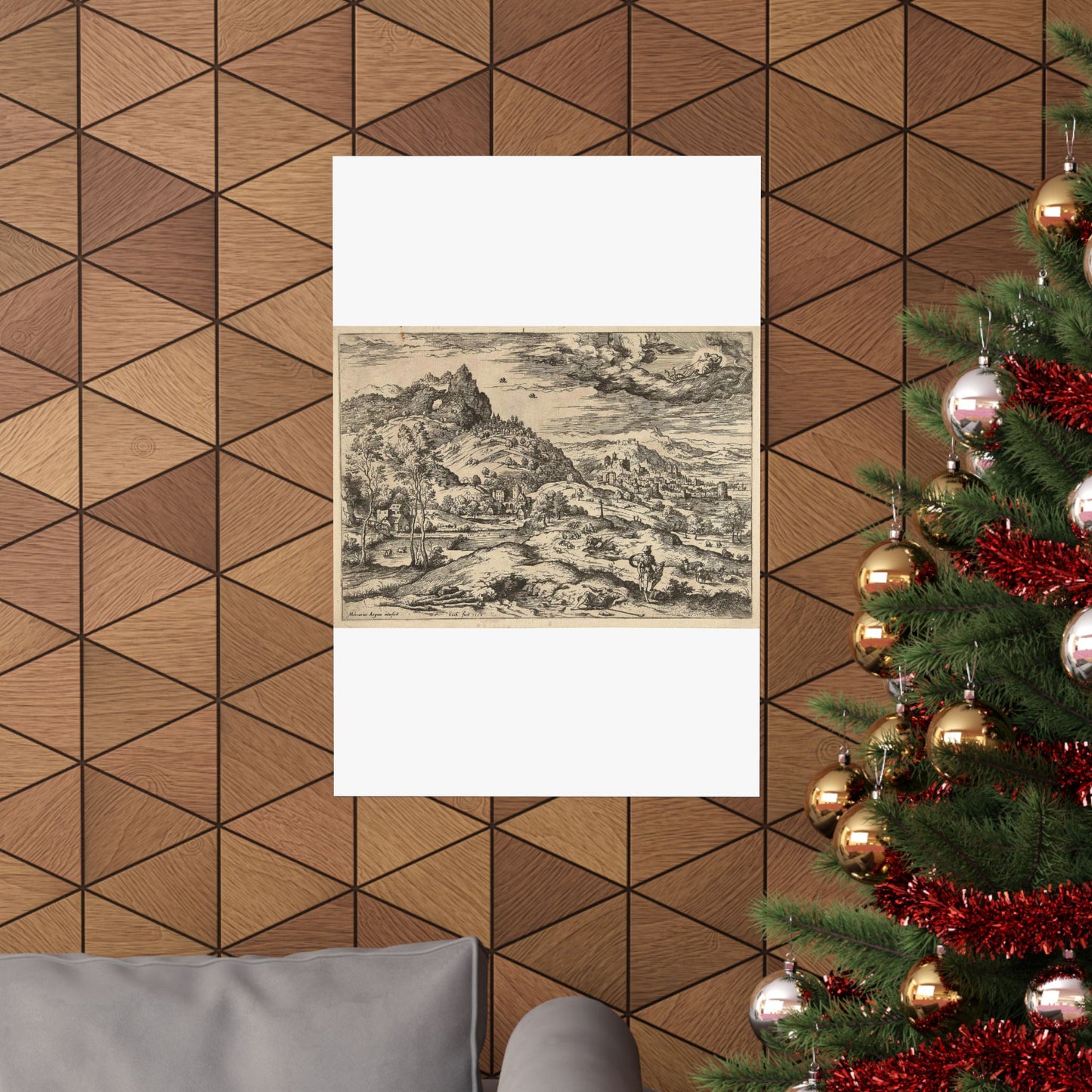 Hieronymus Cock - Mercurius met het hoofd van Argus High Quality Matte Wall Art Poster for Home, Office, Classroom