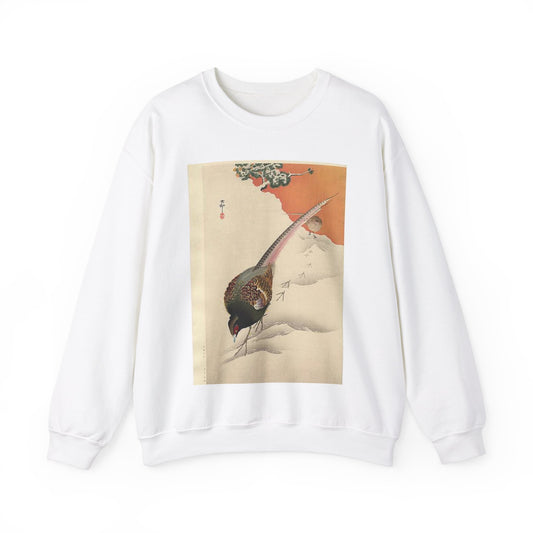 Koson - a-pair-of-pheasants-in-the-snow White Heavy Blend Adult Crew Neck SweatShirt
