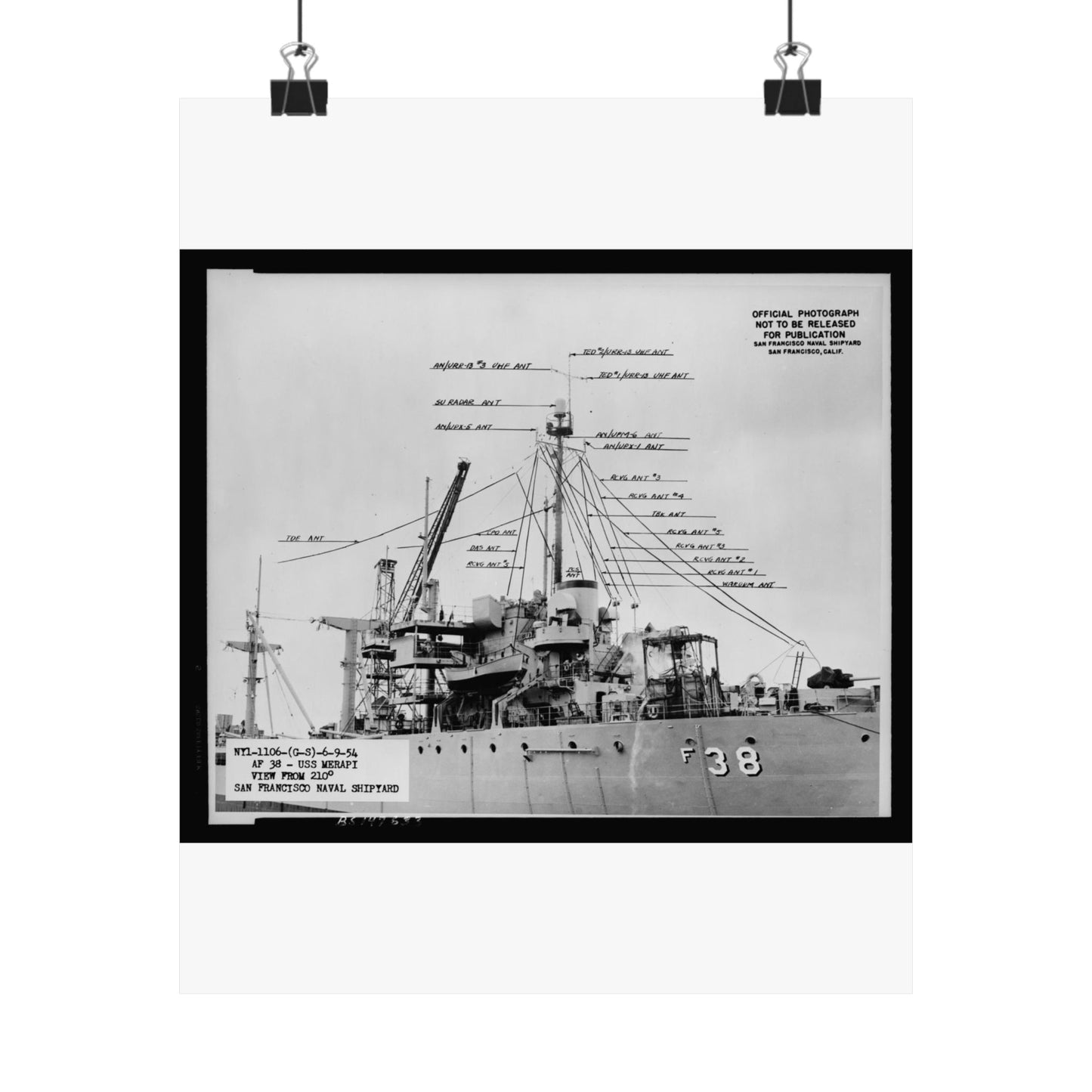 Navy Ship AF-38 Merapi - Public domain photogrpaph High Quality Matte Wall Art Poster for Home, Office, Classroom