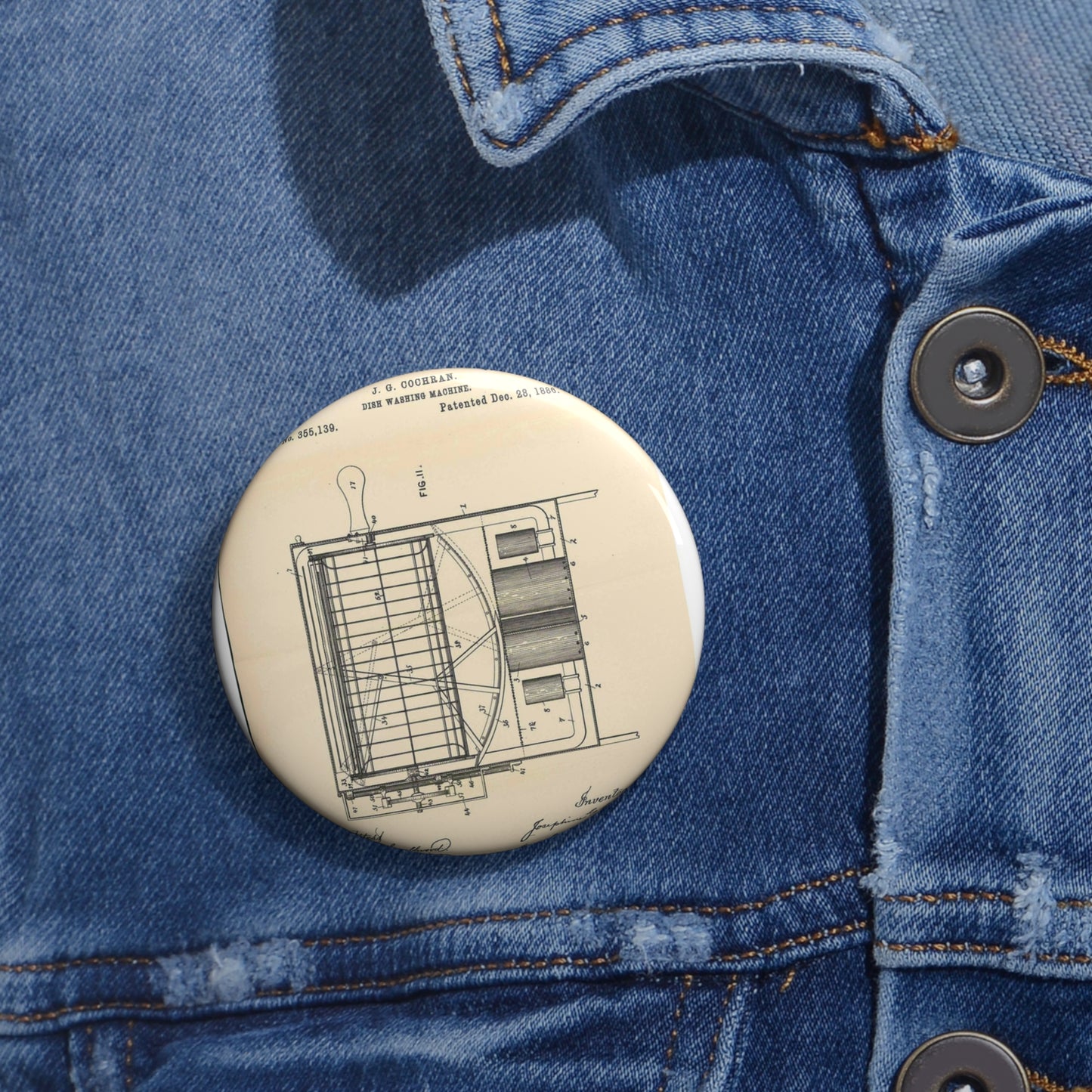 Patent Case File No. 355,139, Dish Washing Machine, Inventor Josephine G. Cochran - DPLA - 1a806ea5879c9a272713bca02da1a760 (page 56) Pin Buttons with Crisp Design