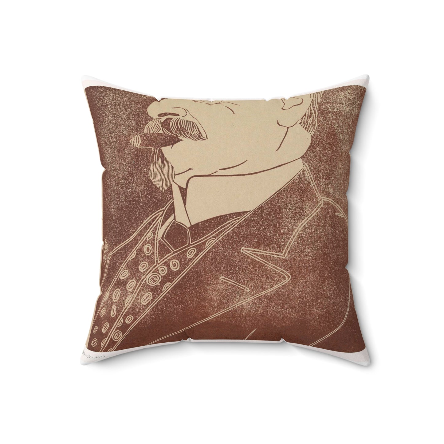 Samuel Jessurun de Mesquita - Portret van een onbekende man met sigaar Decorative Accent Square Pillow