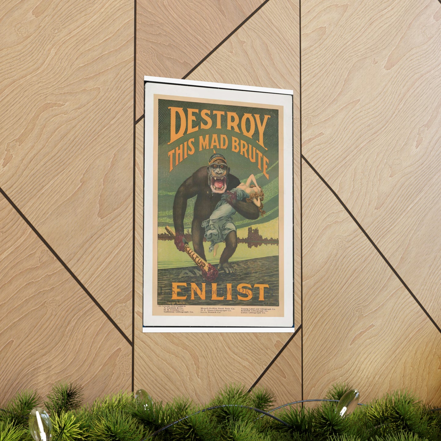 Destroy this mad brute Enlist - U.S. Army. High Quality Matte Wall Art Poster for Home, Office, Classroom