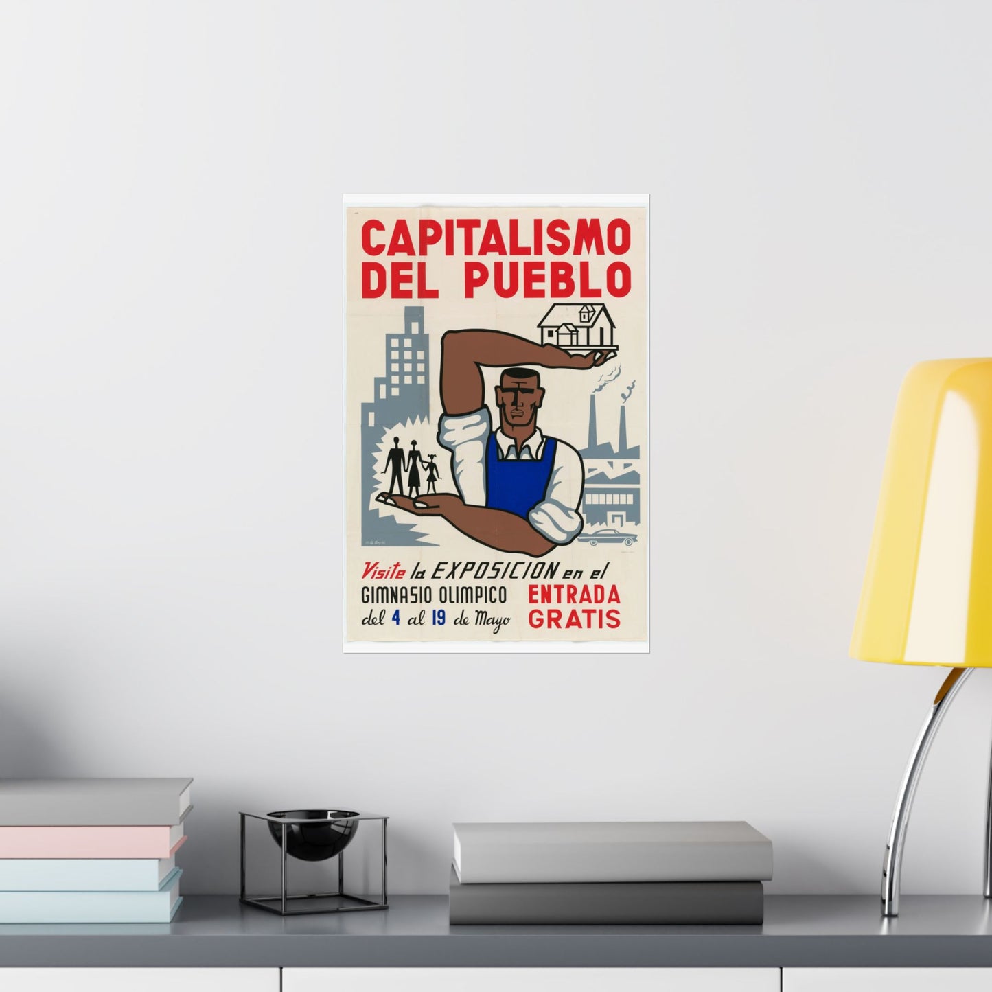 People's Capitalism Poster, United States information service propaganda High Quality Matte Wall Art Poster for Home, Office, Classroom