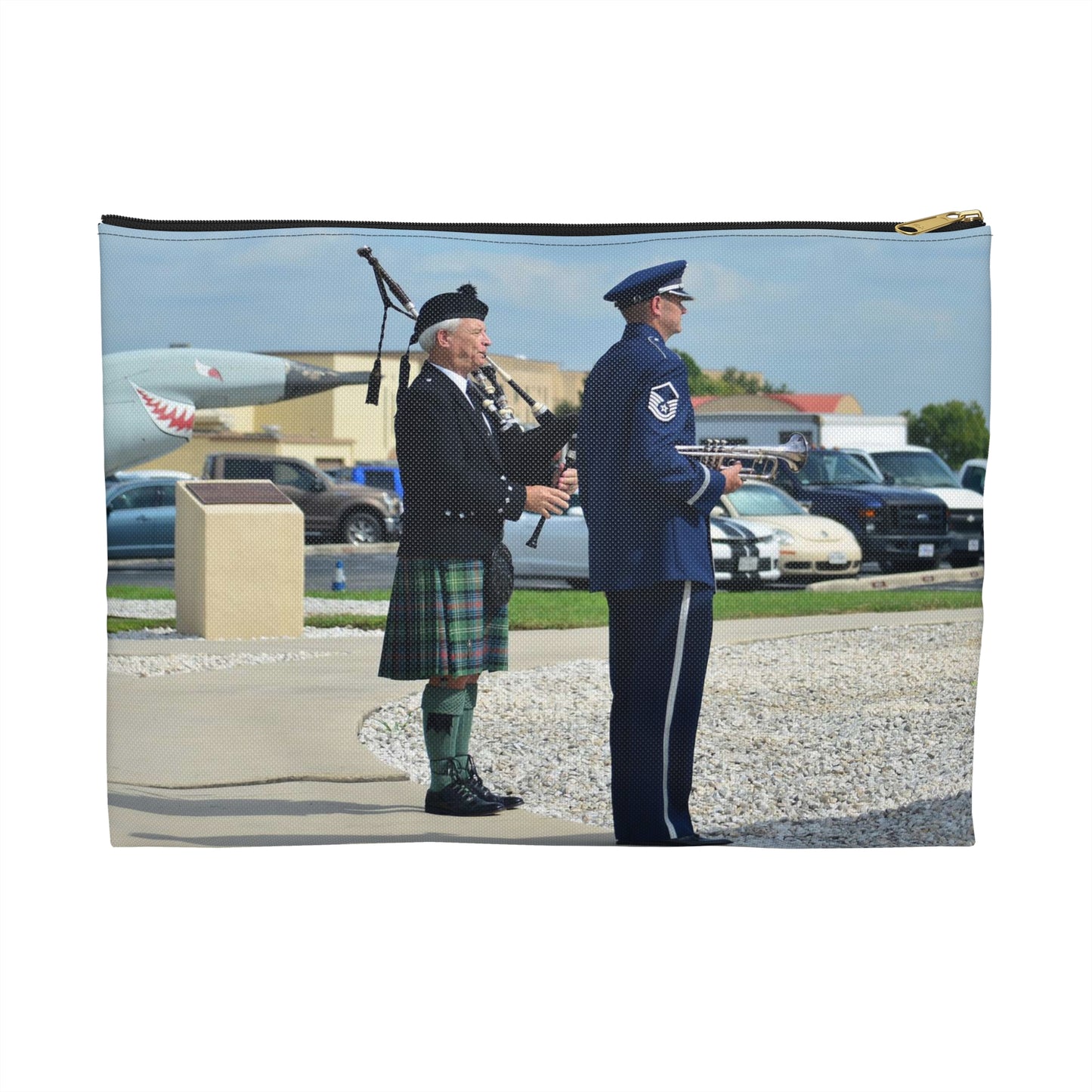 During the Twenty-Fifth Air Force Remembrance Ceremony Large Organizer Pouch with Black Zipper