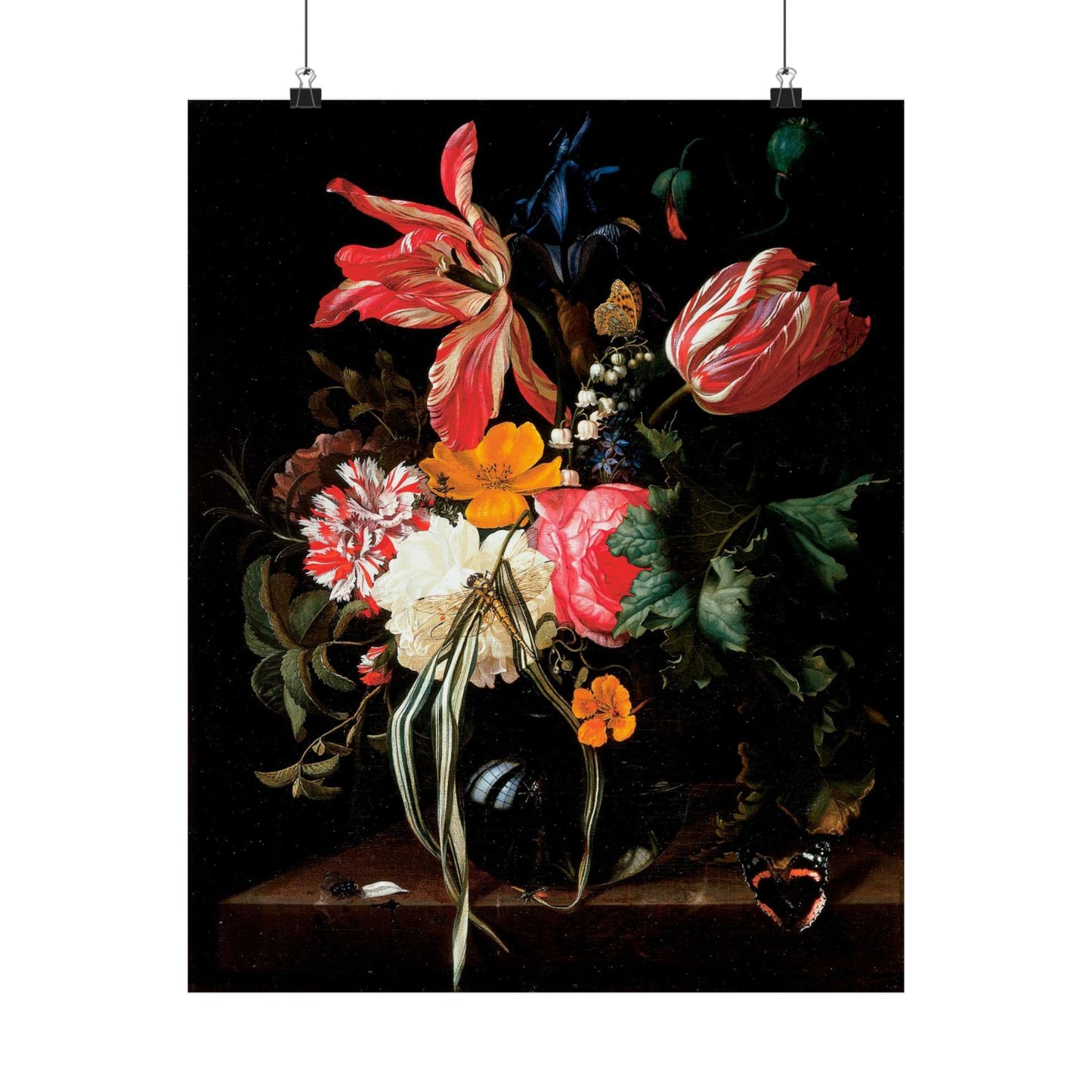 Maria van Oosterwijck - Flower Still Life - Google Art Project High Quality Matte Wall Art Poster for Home, Office, Classroom