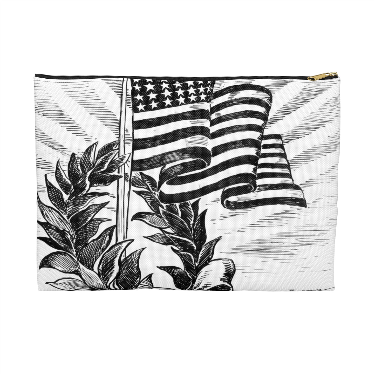 Flag Day, 1920 - Political cartoon, public domain image Large Organizer Pouch with Black Zipper