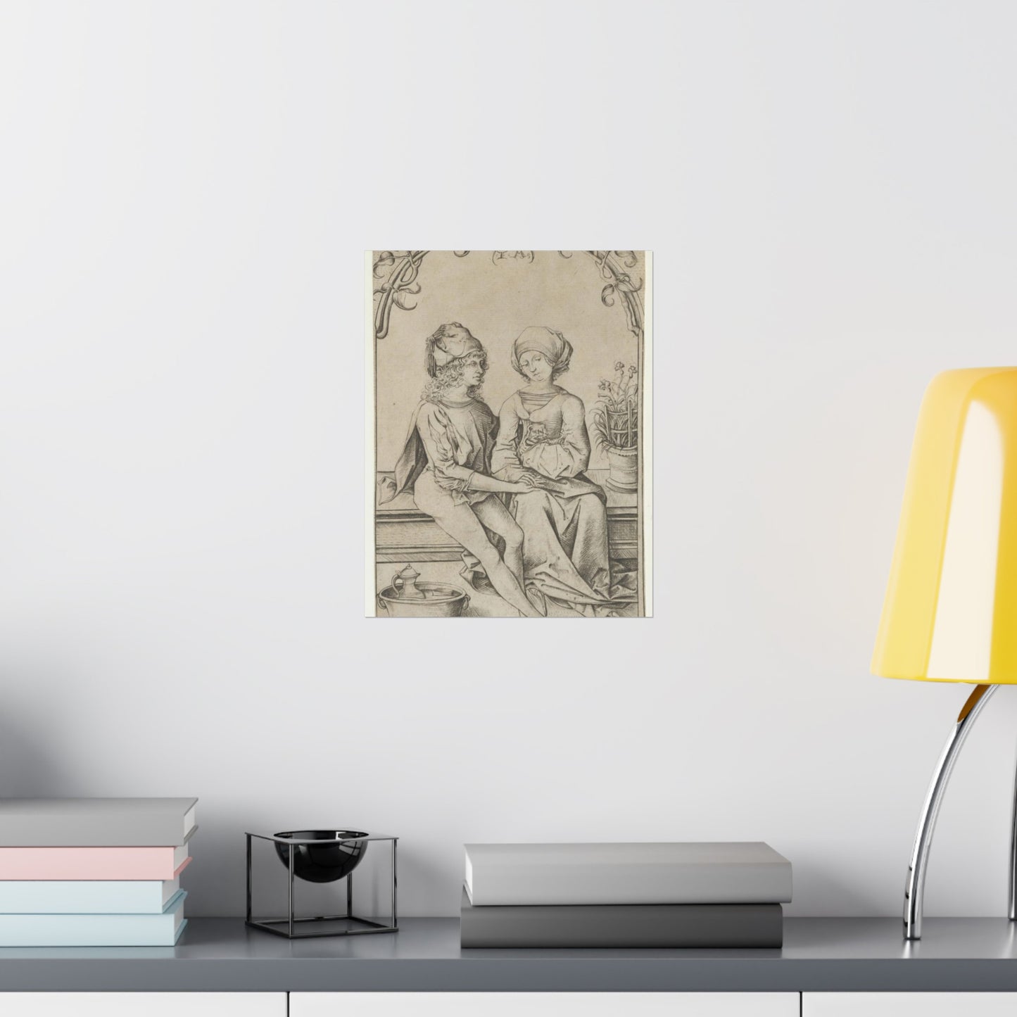 The Lovers, Israhel van Meckenem, Israhel van Meckenem High Quality Matte Wall Art Poster for Home, Office, Classroom