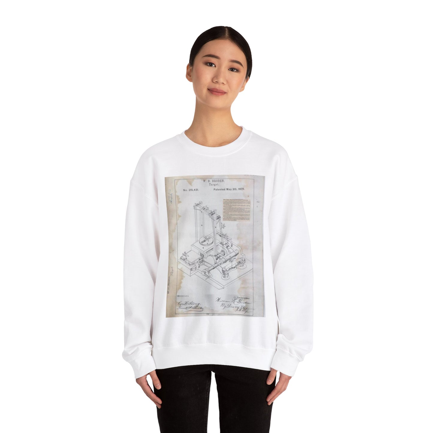 Patent drawing - for W. H. Broden's Target Public domain  image White Heavy Blend Adult Crew Neck SweatShirt