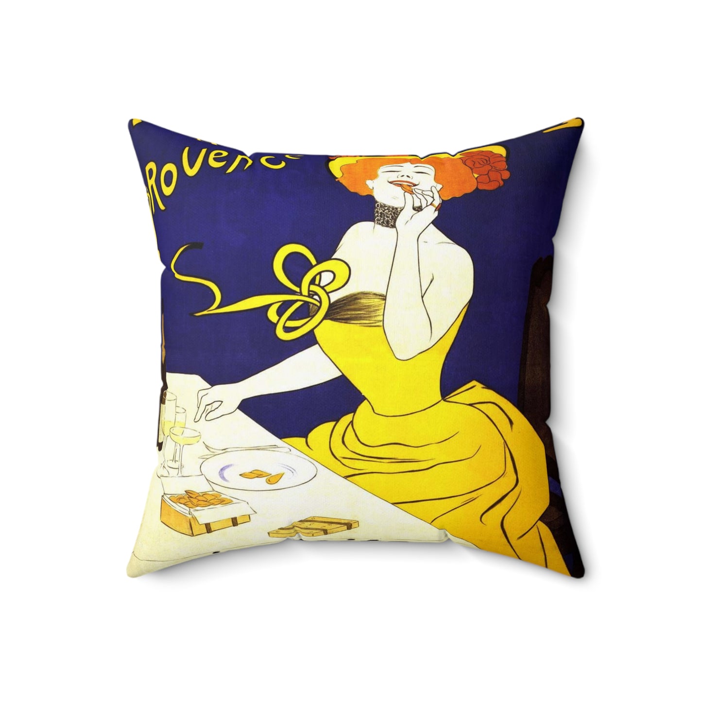 Amandines de Provence, poster by Leonetto Cappiello, 1900 Decorative Accent Square Pillow