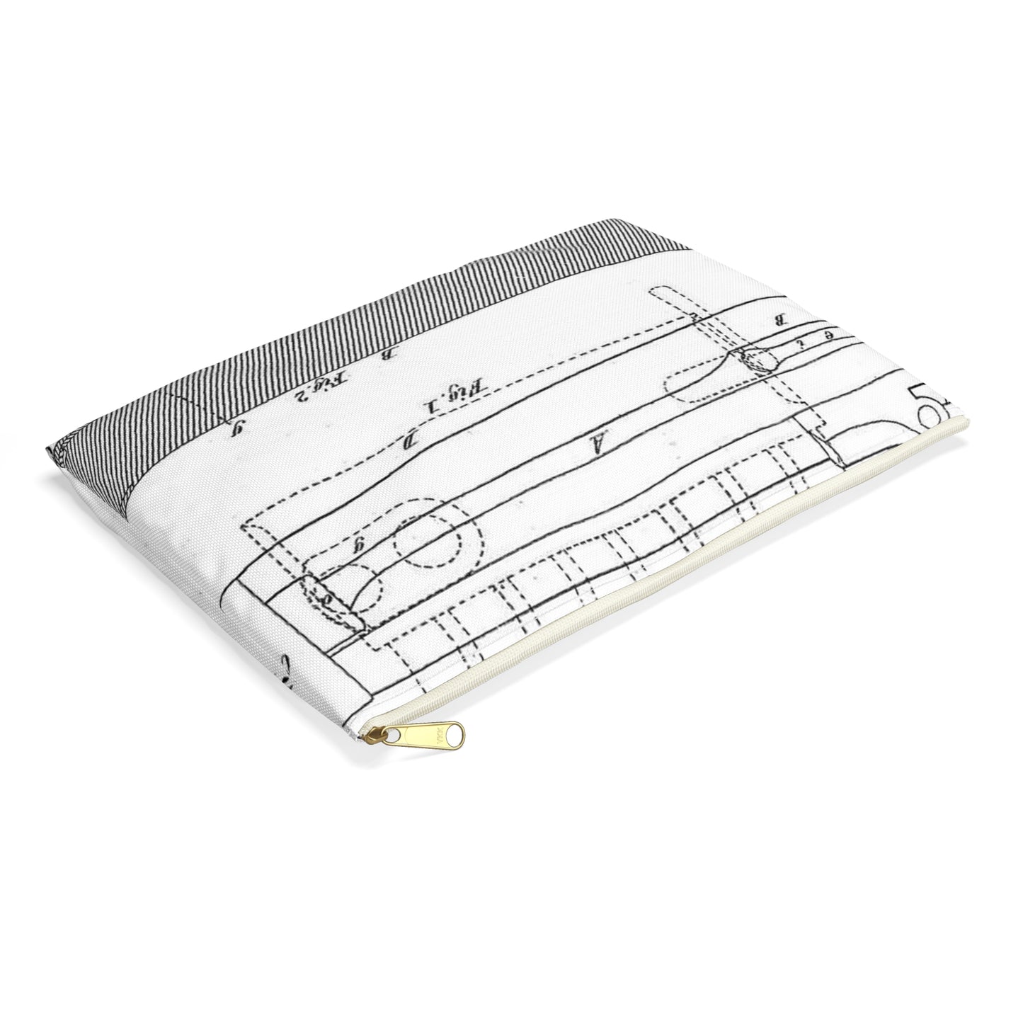 Patent drawing - Means of Attaching Magazines to Fire-Arms, 1875 Public domain  image Large Organizer Pouch with Black Zipper