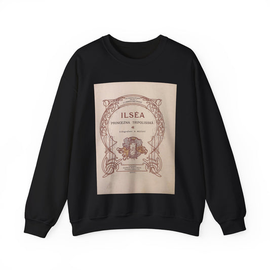 Ilsea, princezna tripolisska - title - Alfons Mucha Black Heavy Blend Adult Crew Neck SweatShirt